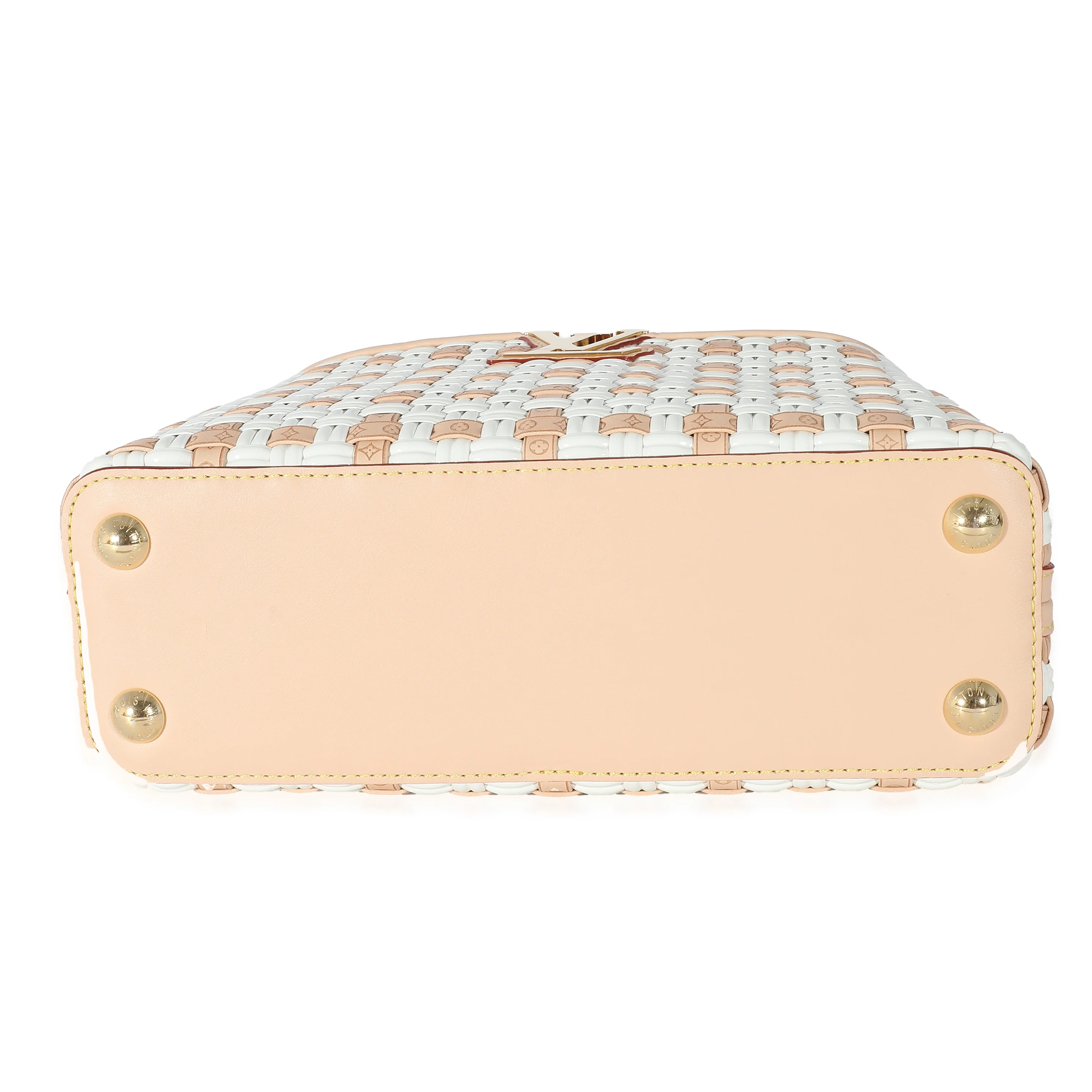 White Monogram Wicker Woven LV Heavenly Capucines BB - Image 6