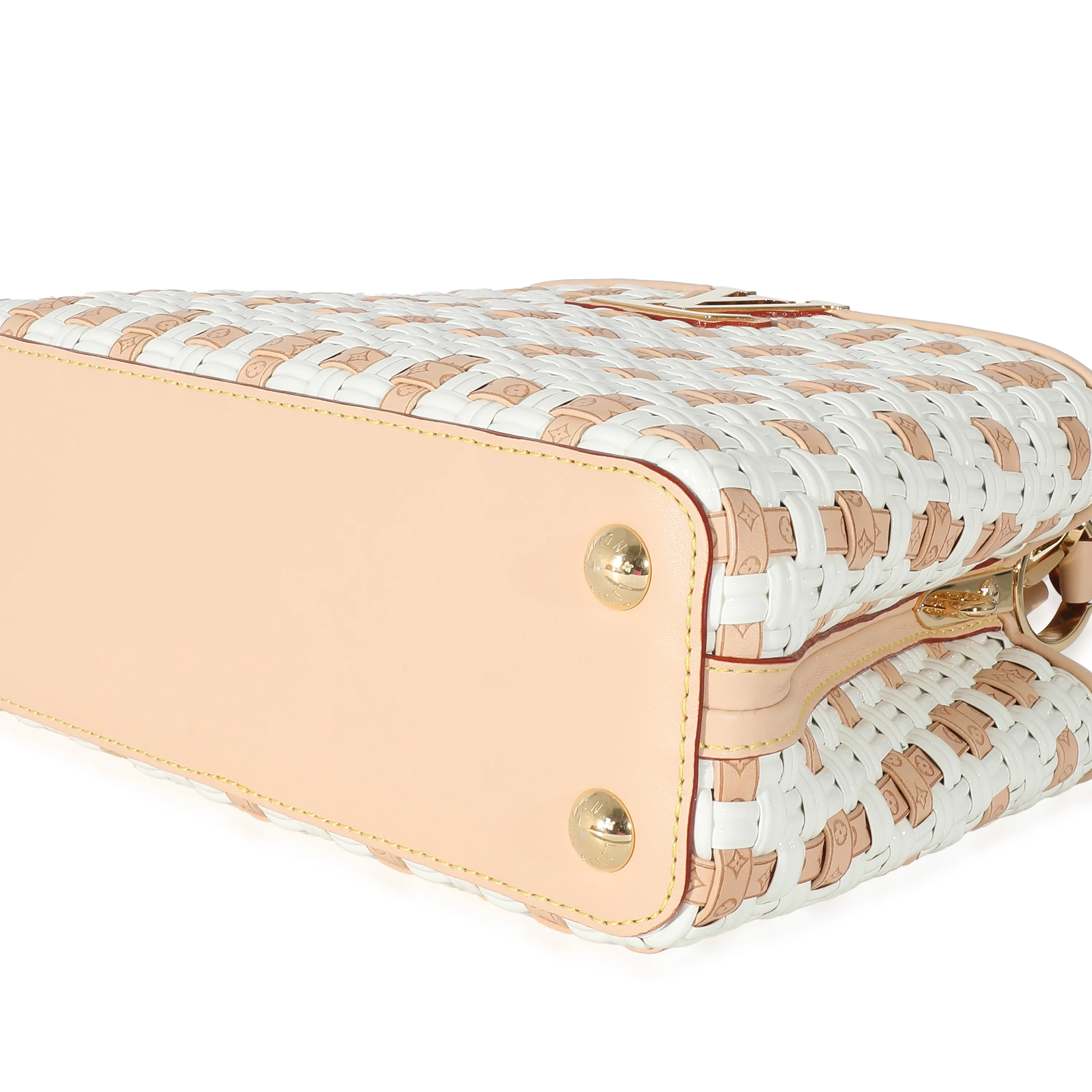 White Monogram Wicker Woven LV Heavenly Capucines BB - Image 7
