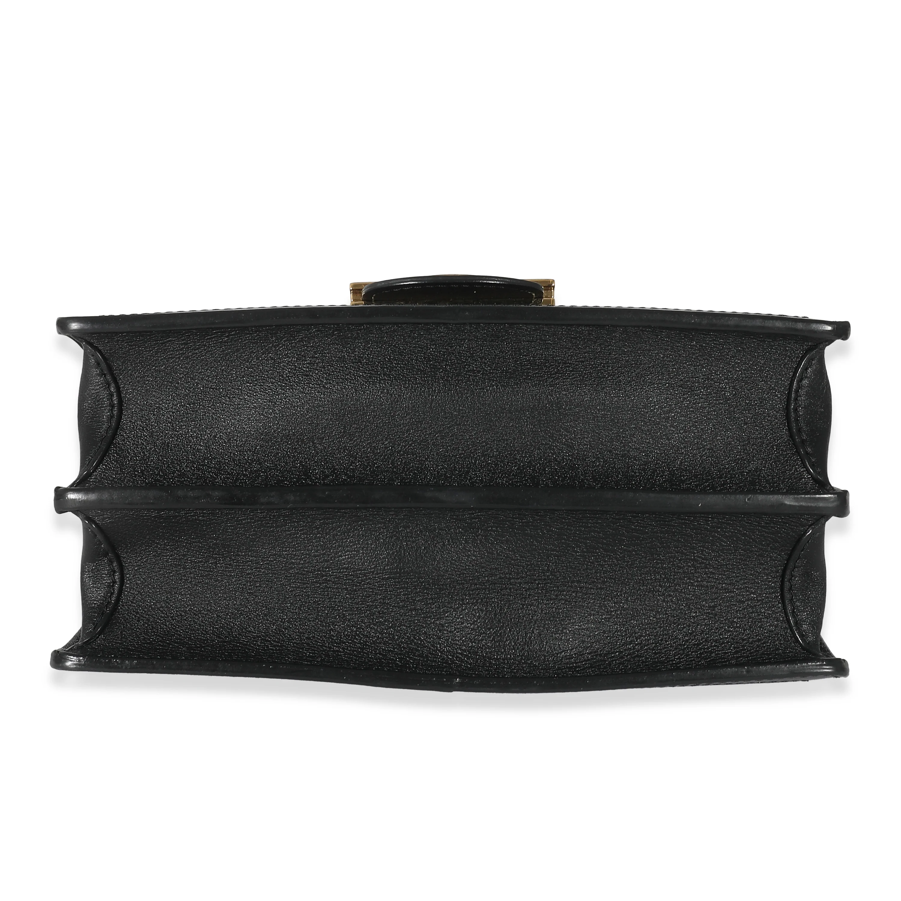 Louis Vuitton Black Smooth Leather Dauphine MM - Image 6