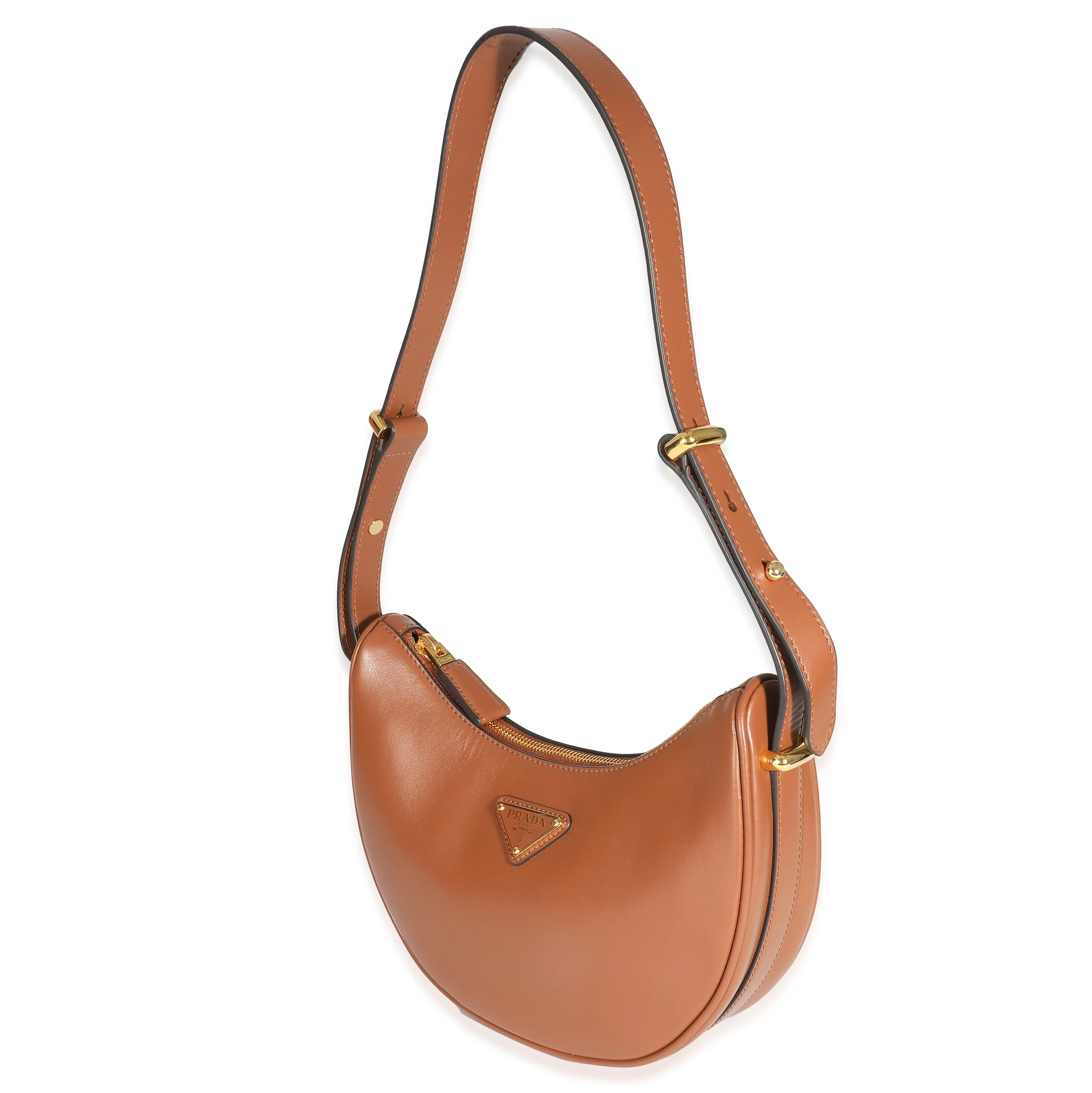 Prada Cognac Nappa Leather Arqué Shoulder Bag - Image 2