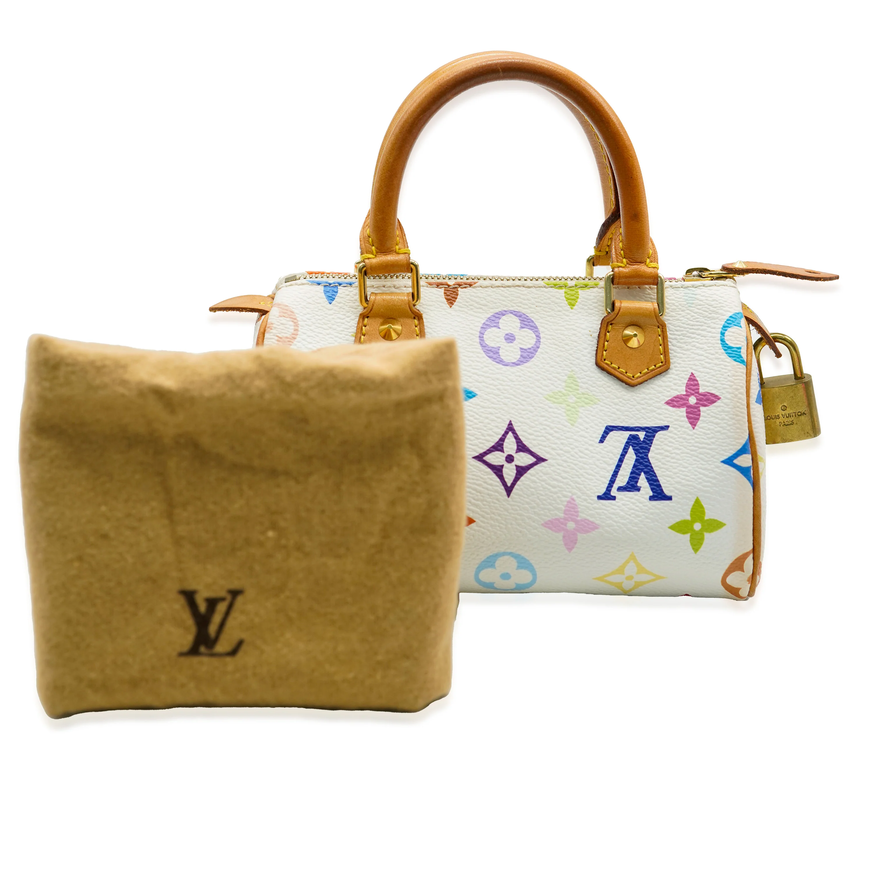 Louis Vuitton x Murakami White Monogram Multicolore Canvas Mini Sac HL Speedy - Image 10