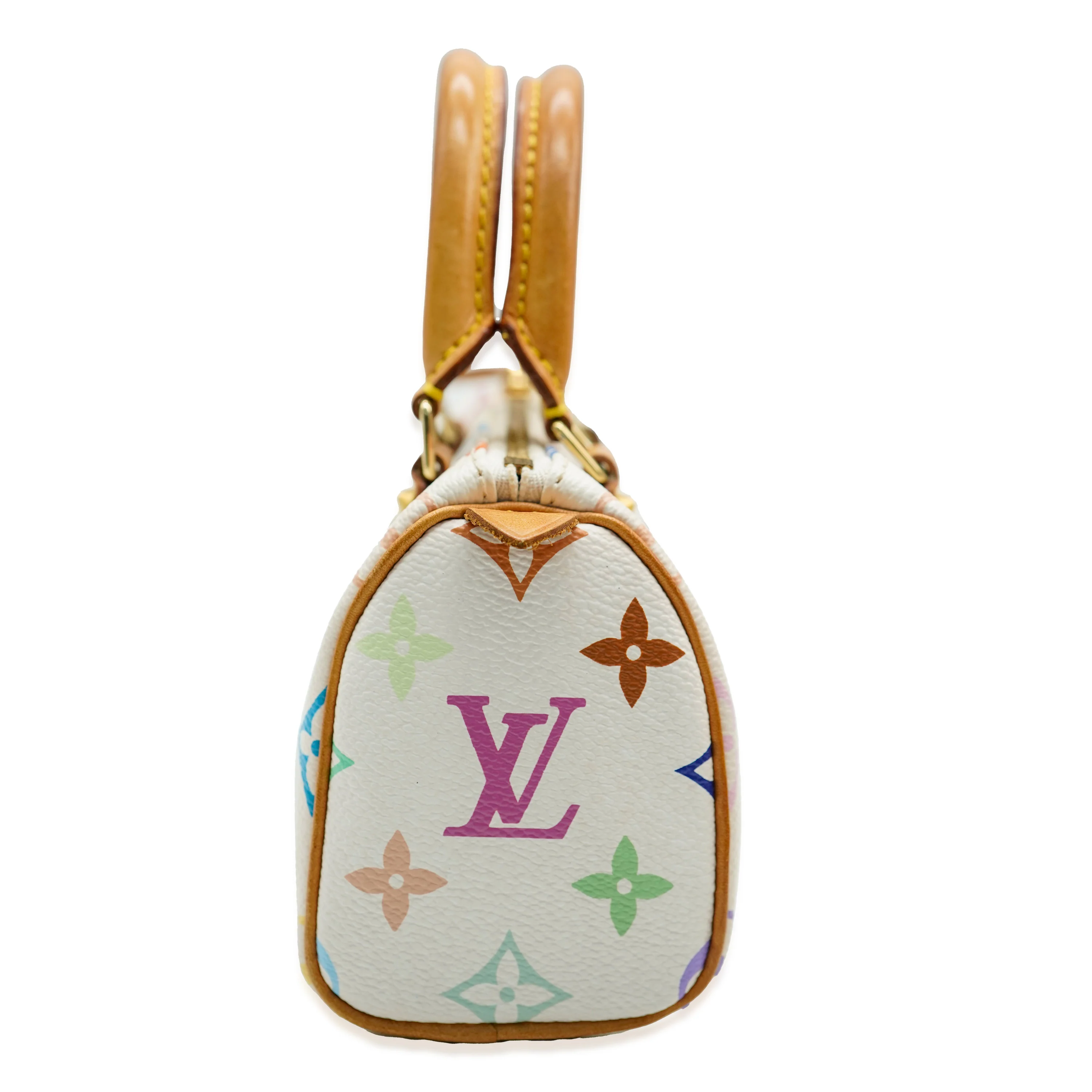Louis Vuitton x Murakami White Monogram Multicolore Canvas Mini Sac HL Speedy - Image 11