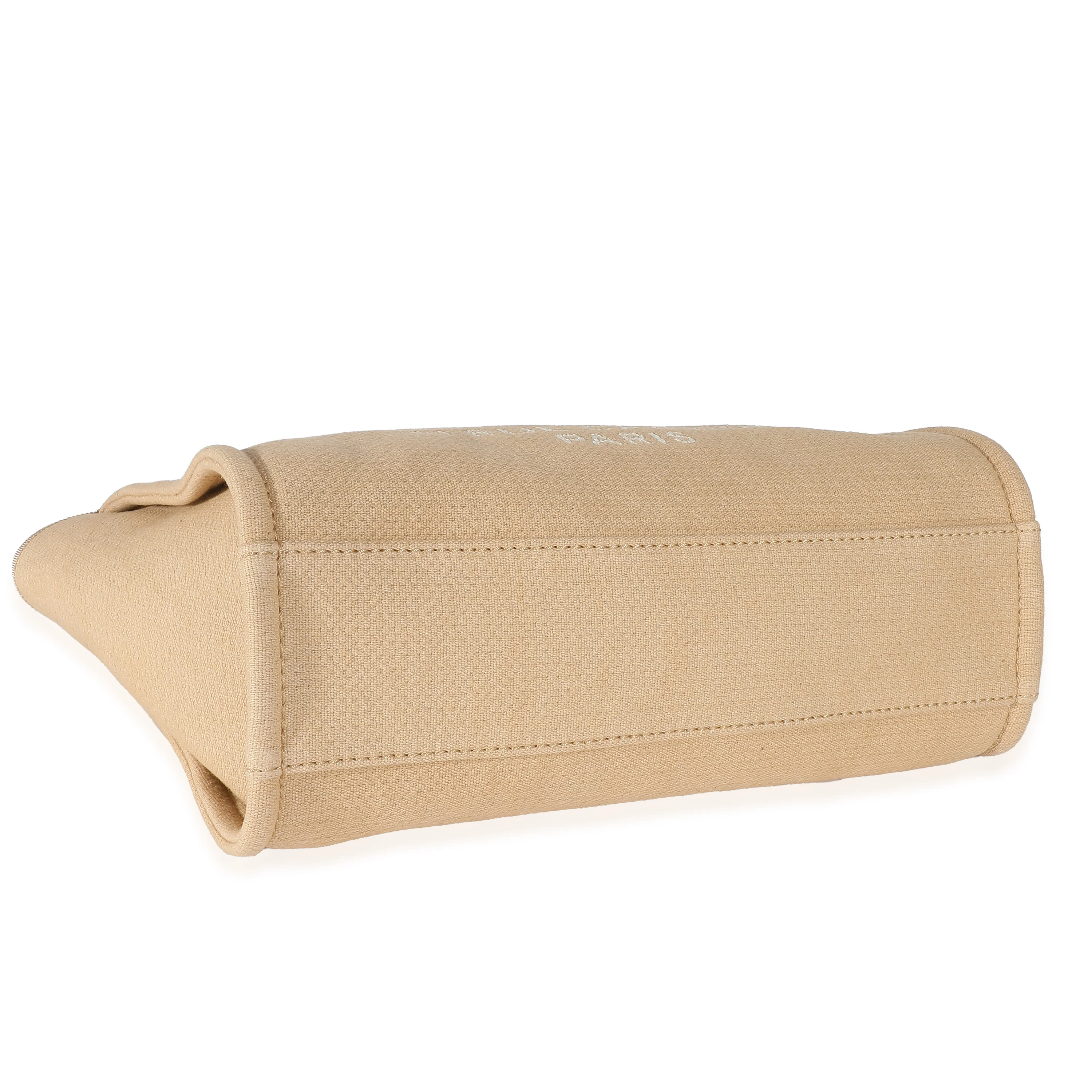 Chanel Beige Mixed Fibers Small Deauville Tote - Image 4
