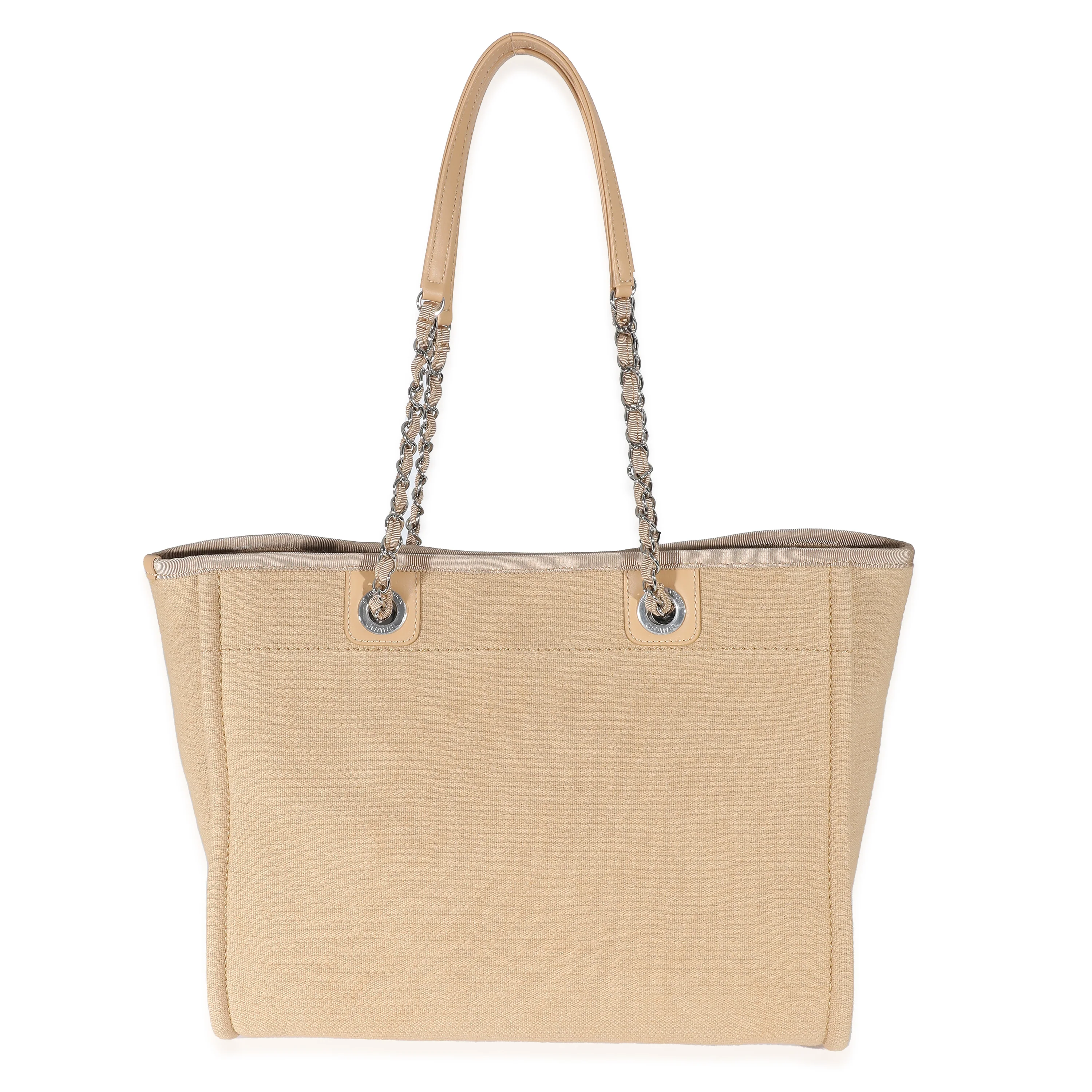 Chanel Beige Mixed Fibers Small Deauville Tote - Image 5
