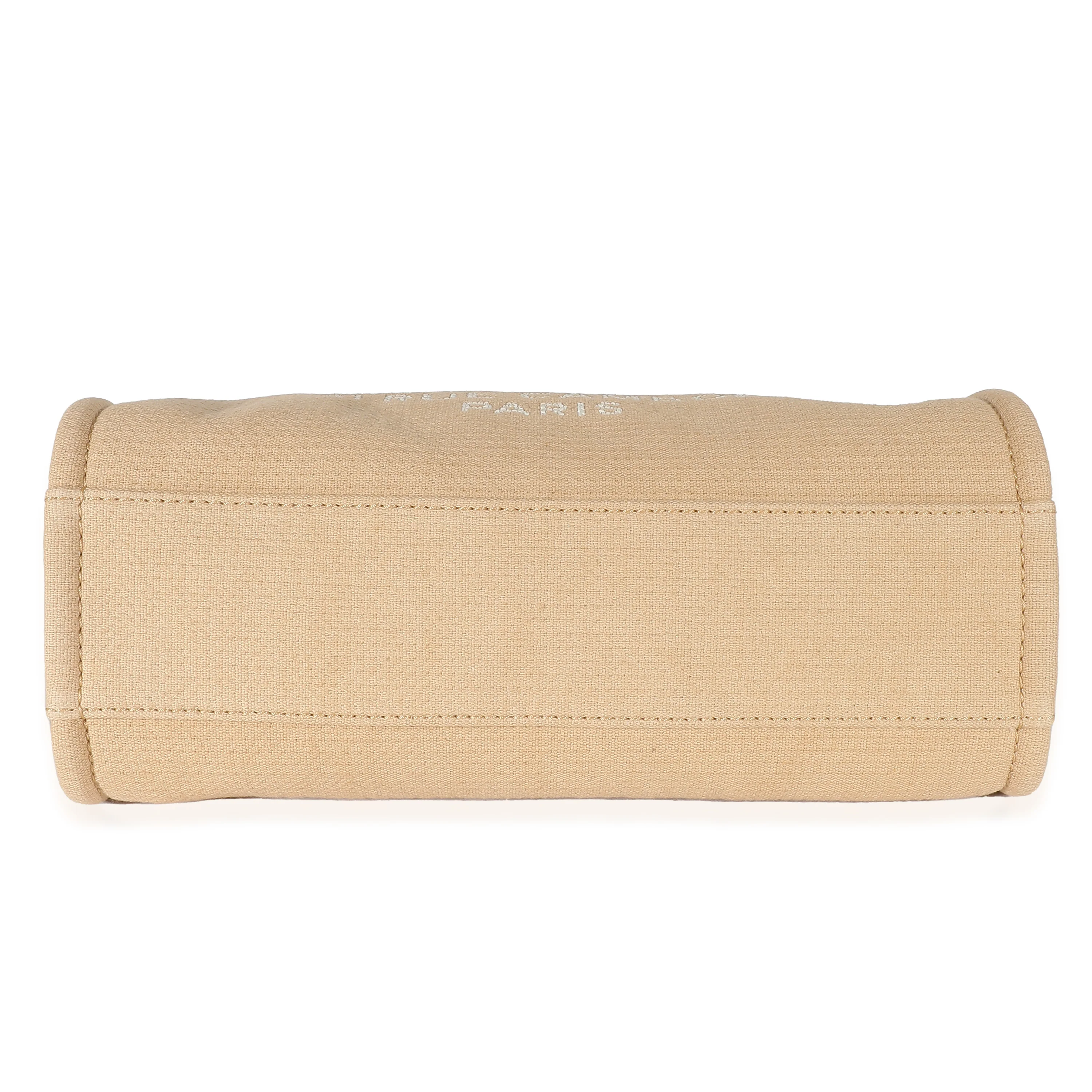 Chanel Beige Mixed Fibers Small Deauville Tote - Image 6