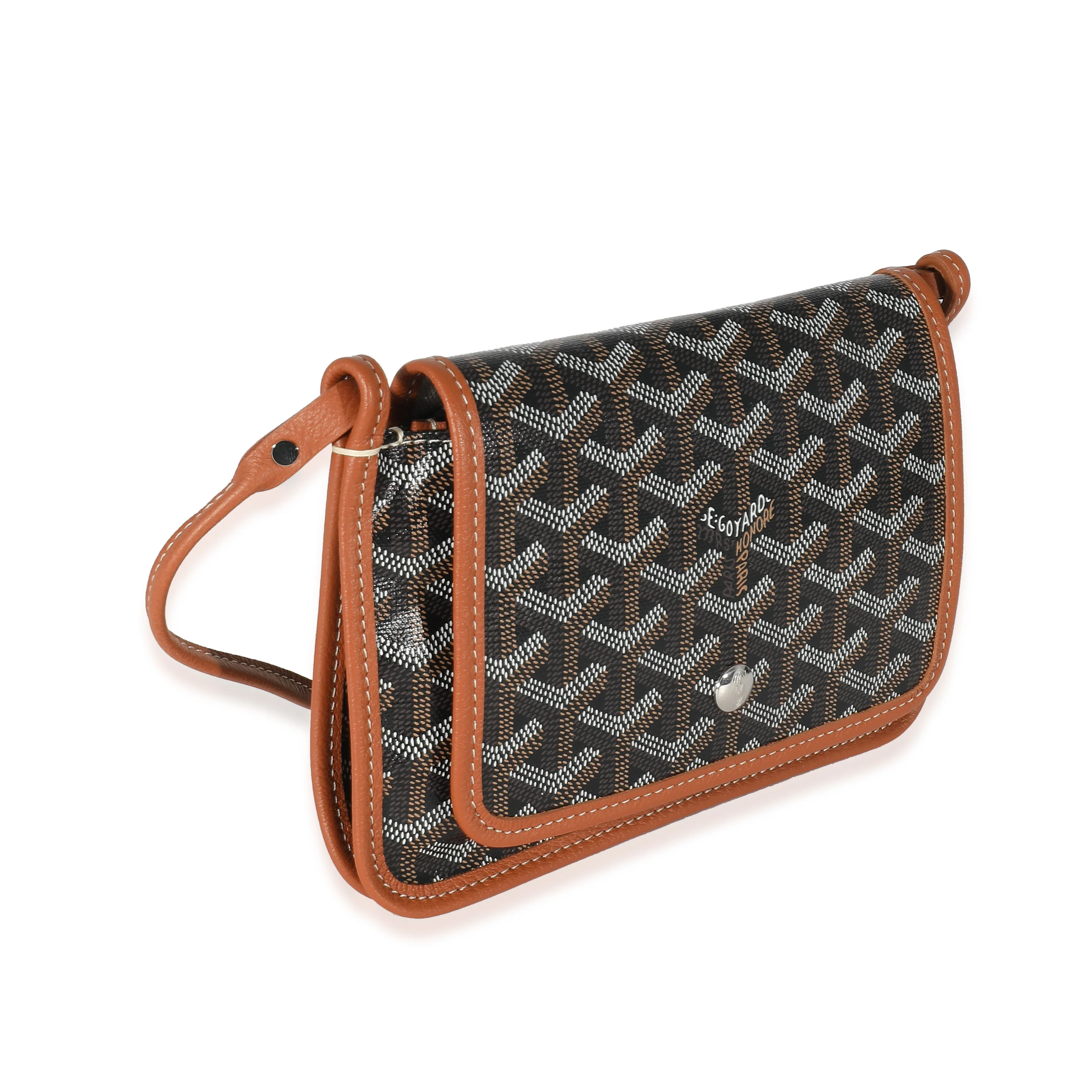 Goyard Black Gold Goyardine Canvas Plumet Pocket Wallet - Image 3