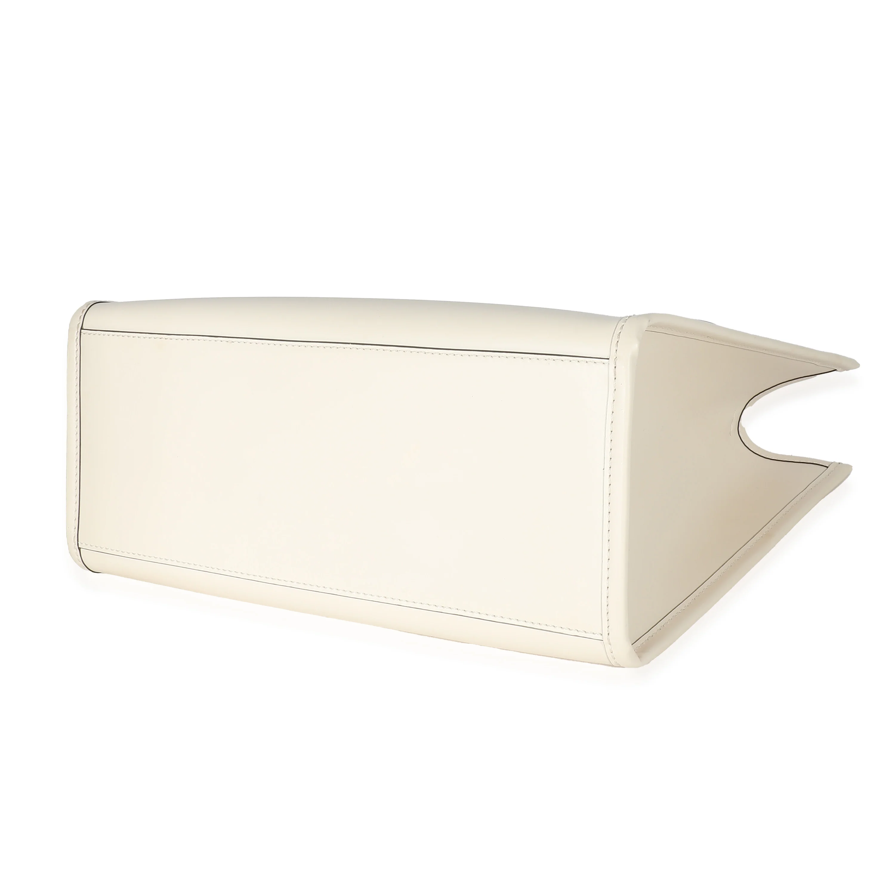Fendi White Vitello King Plexiglass Medium Fendi Sunshine Shopper - Image 5