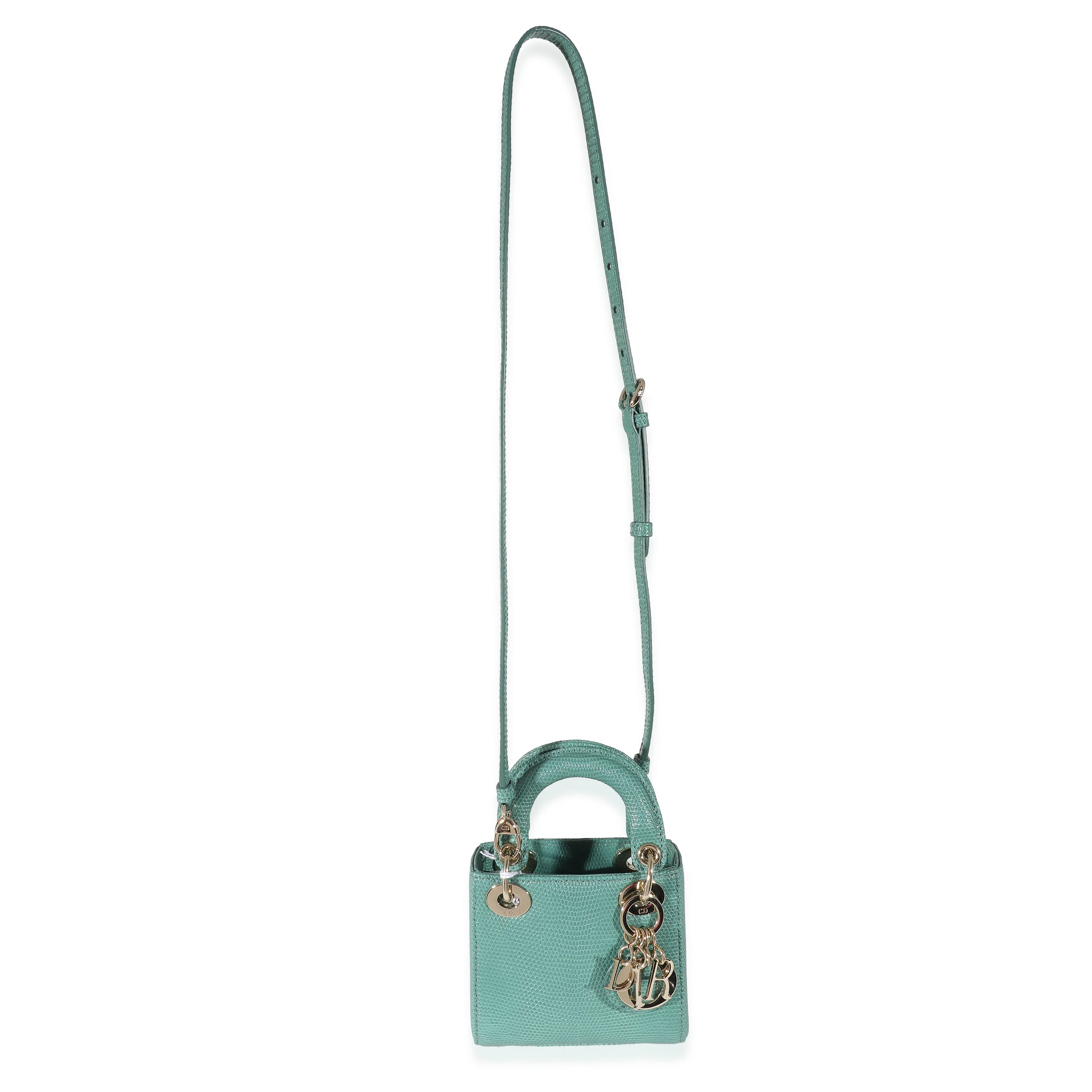 Christian Dior Vert Tundra Lizard Micro Lady Dior - Image 6