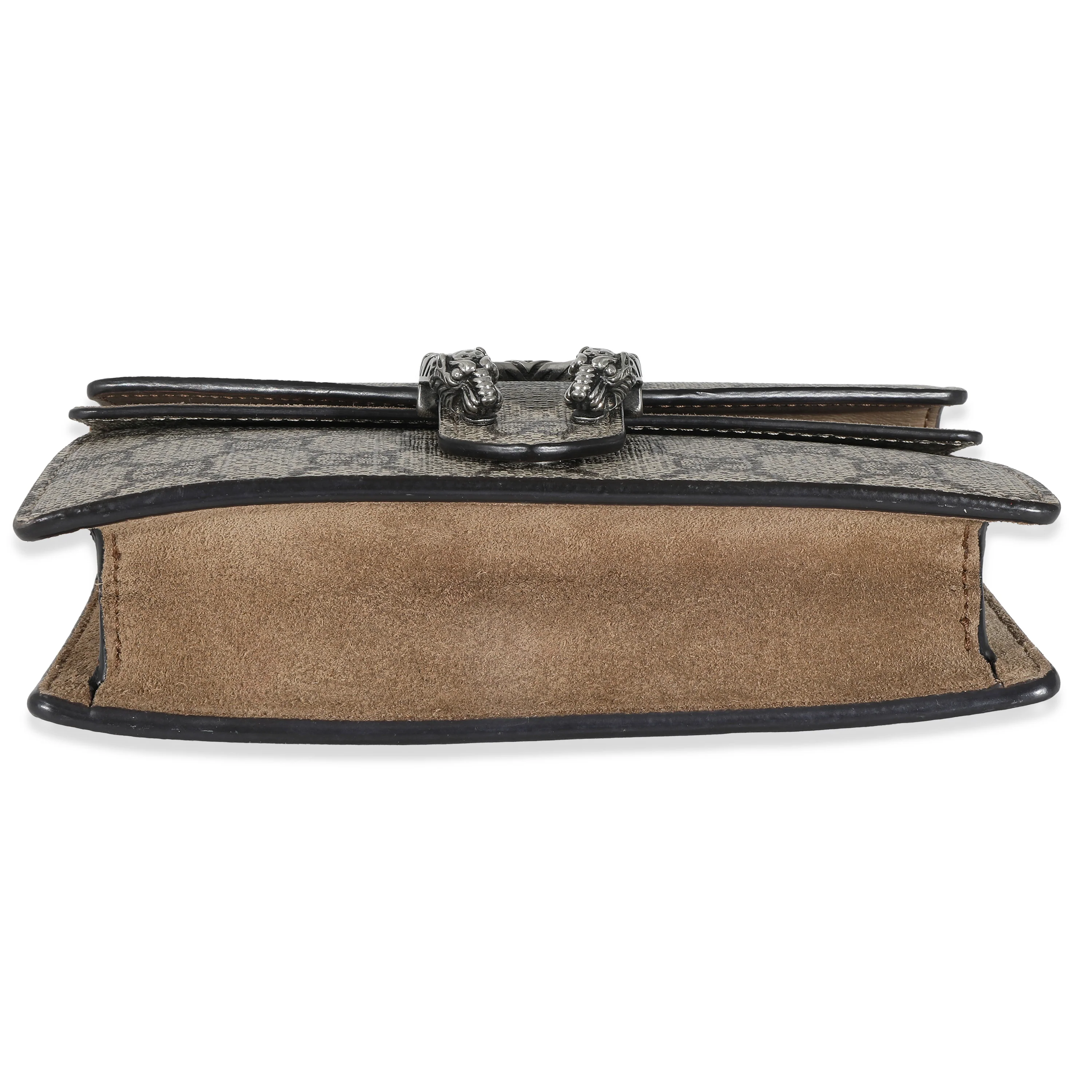 Gucci Beige GG Supreme Canvas Super Mini Dionysus Chain Bag - Image 7