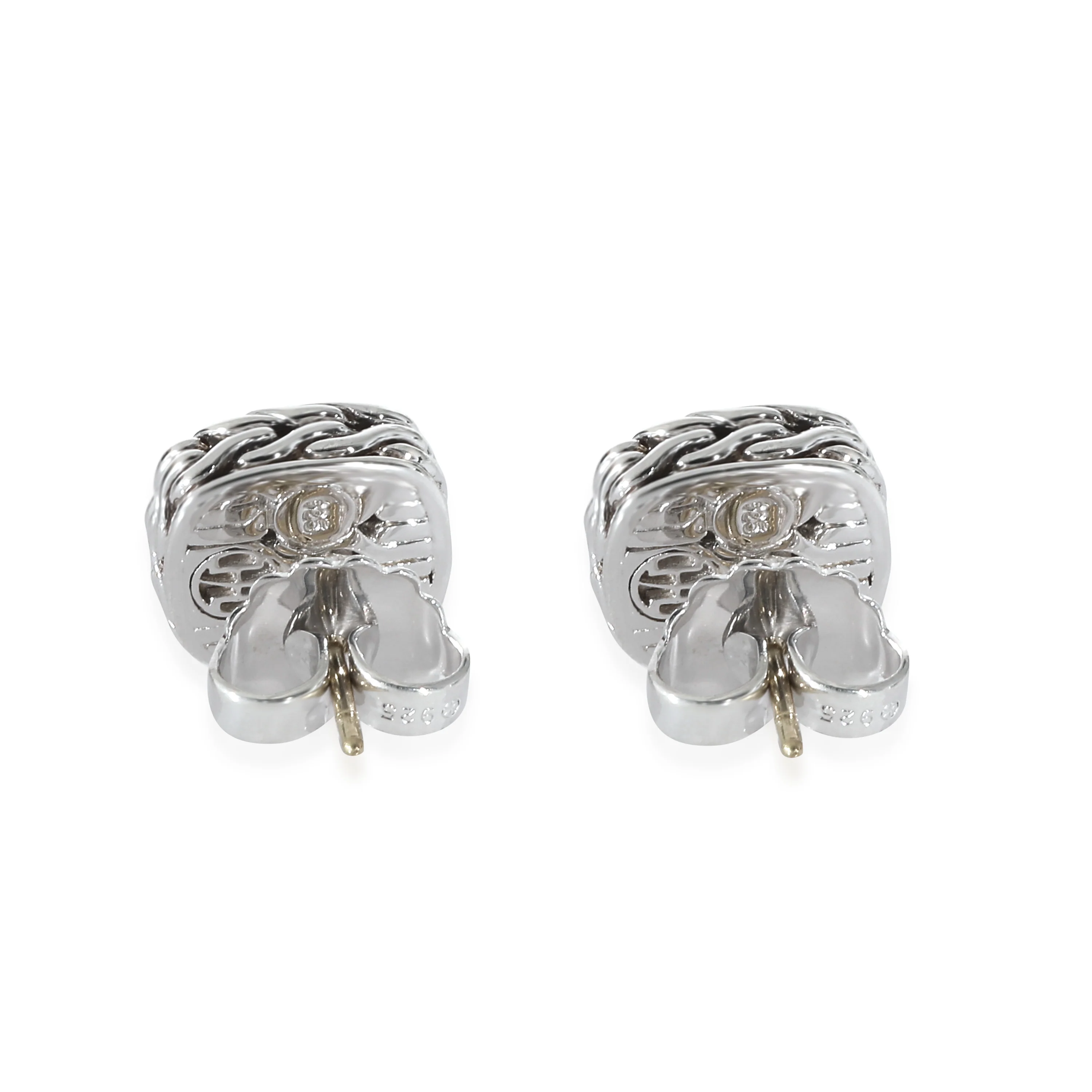 John Hardy Classic Chain Diamond Earrings in Sterling Silver 0.34 CTW - Image 3