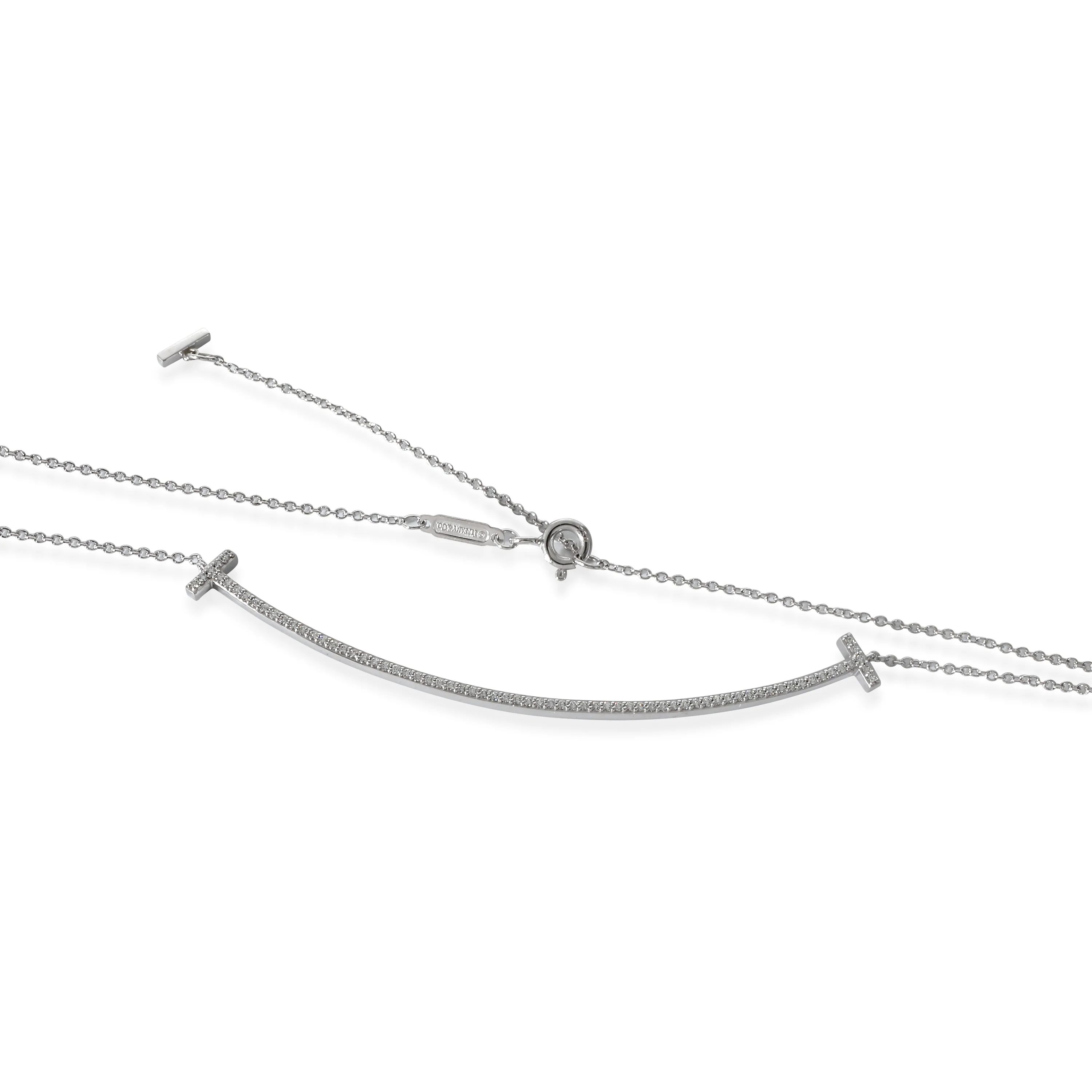 Tiffany & Co. Tiffany T Smile Diamond Necklace in 18k White Gold 0.19 CTW - Image 3