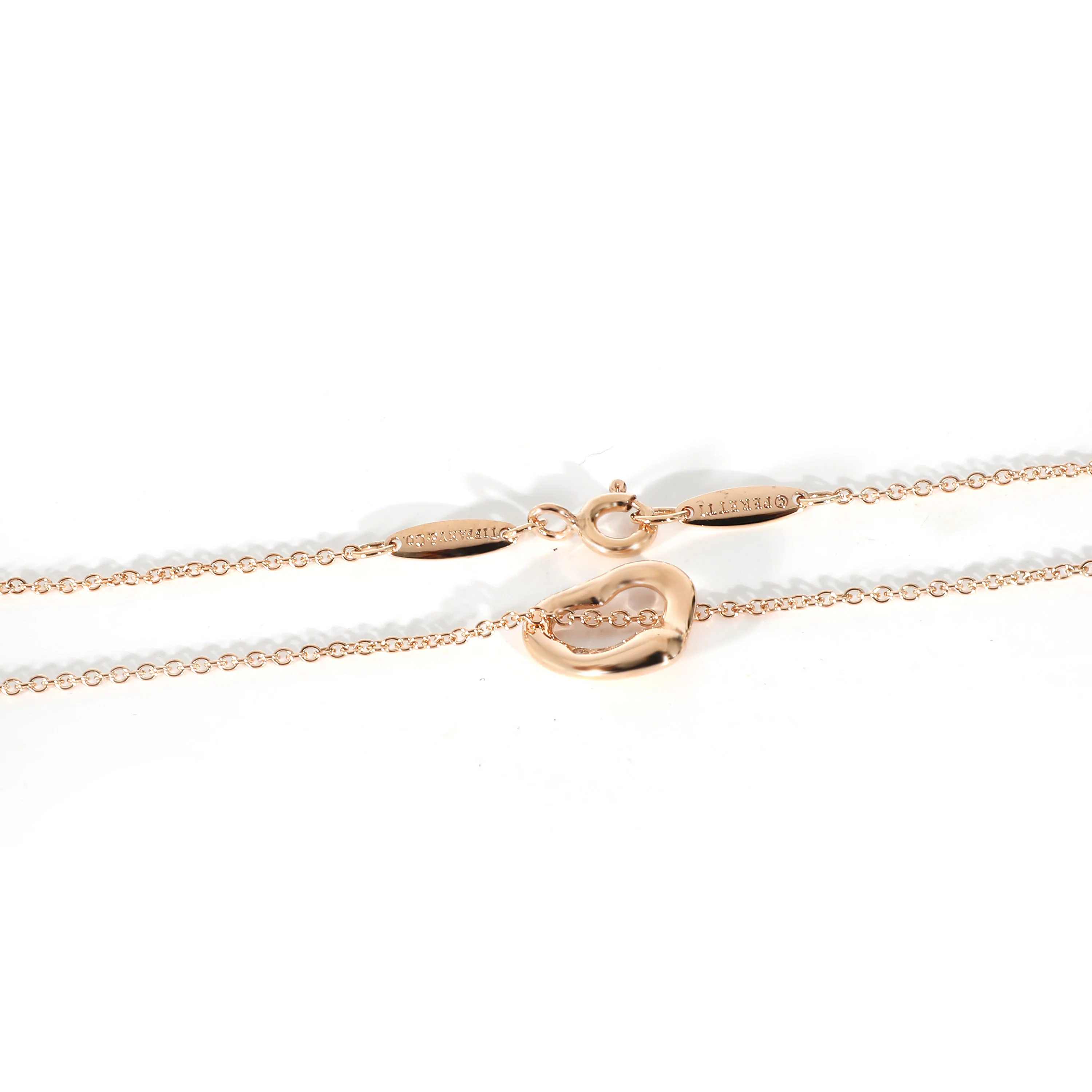 Tiffany & Co. Elsa Peretti Open Heart Pendant in 18k Rose Gold 0.02 CTW - Image 3