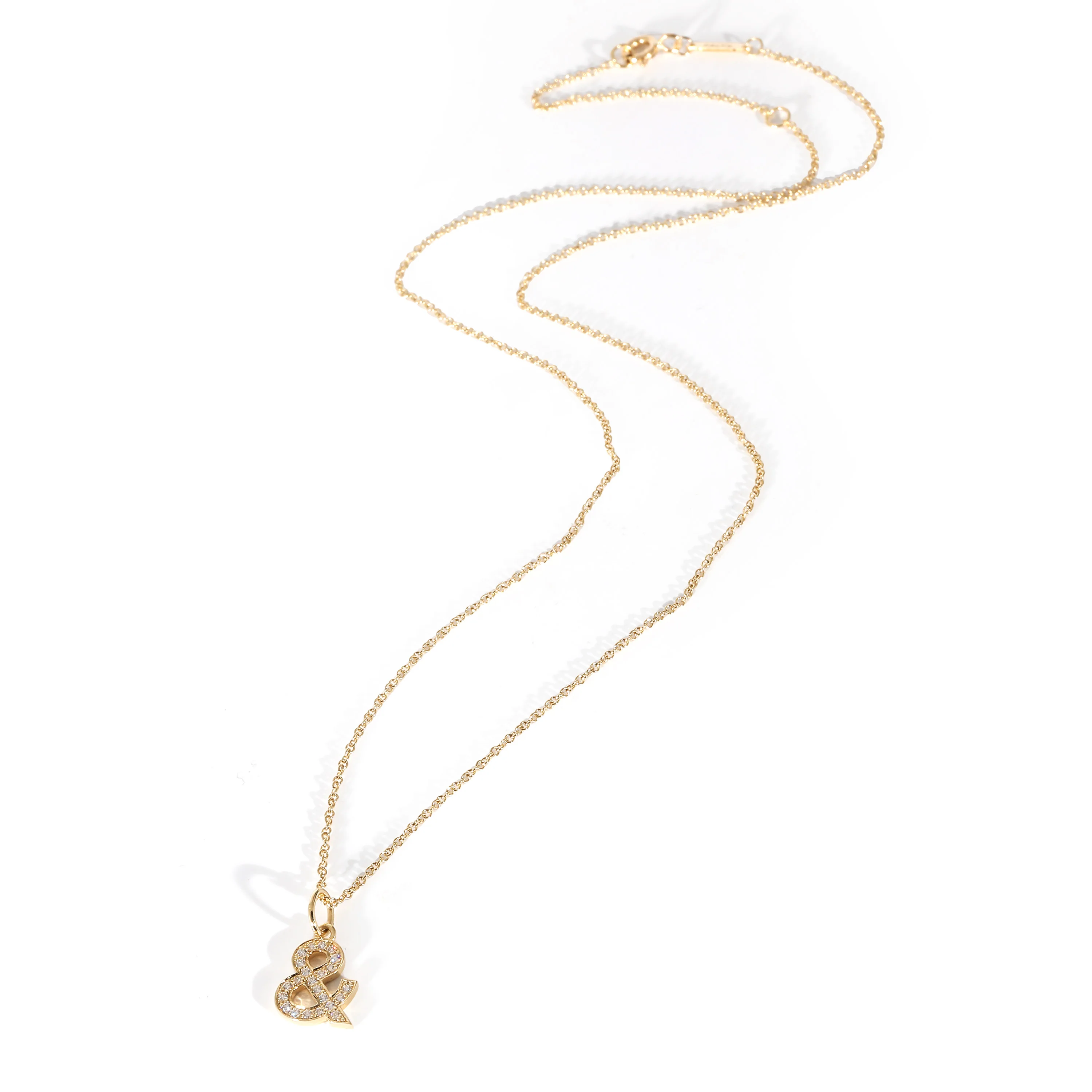 Tiffany & Co. Ampersand Pave Diamond Pendant in 18k Yellow Gold 0.07 Ctw - Image 2
