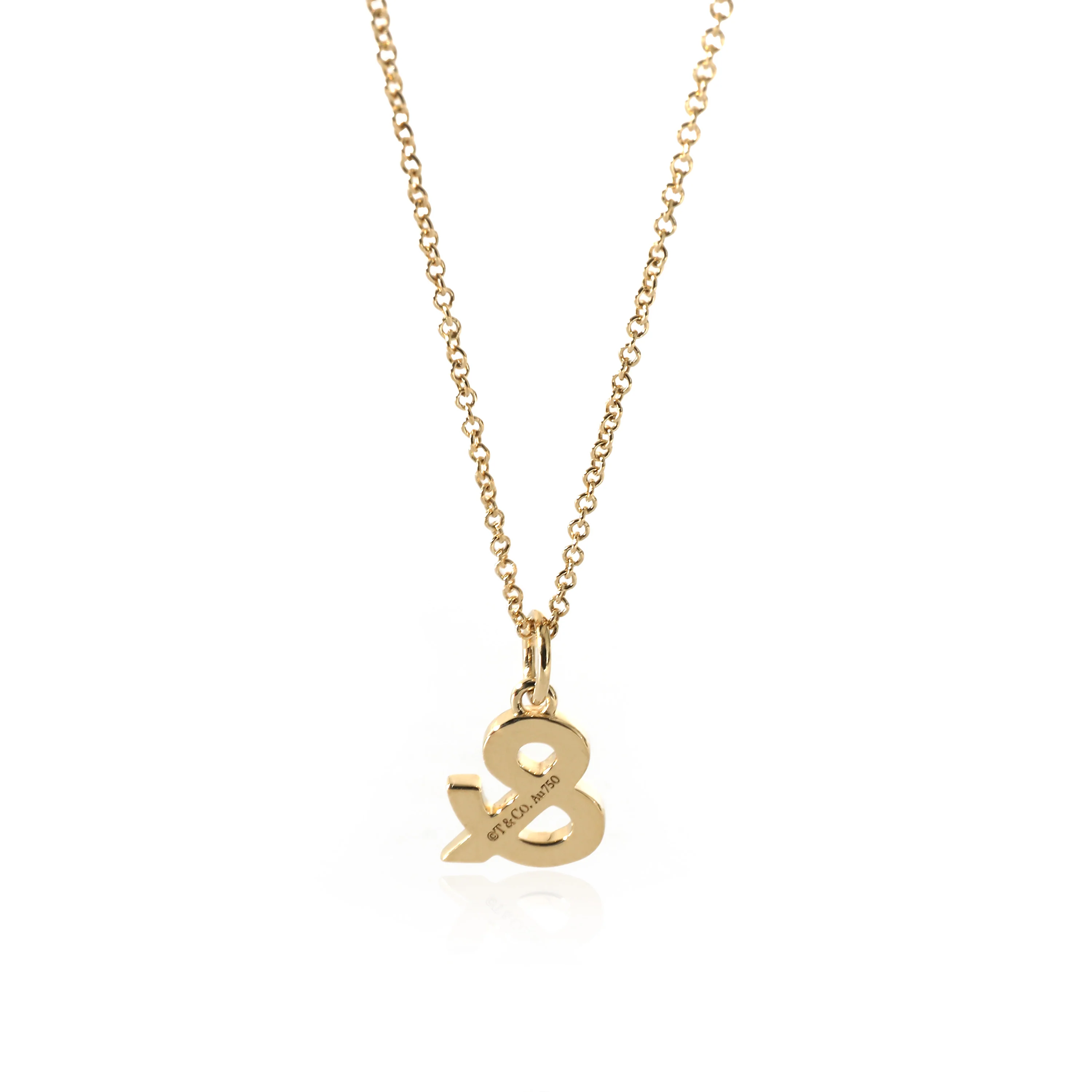 Tiffany & Co. Ampersand Pave Diamond Pendant in 18k Yellow Gold 0.07 Ctw - Image 3