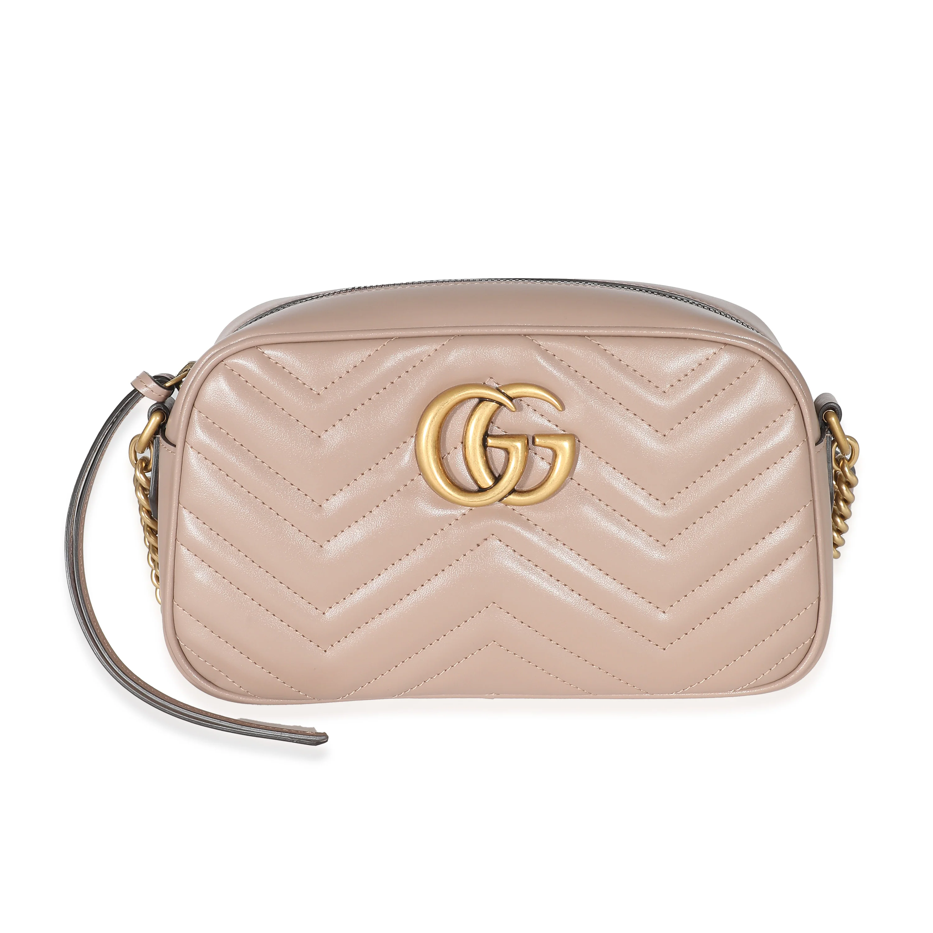Gucci Dusty Pink Leather GG Marmont Small Camera Bag - Image 8