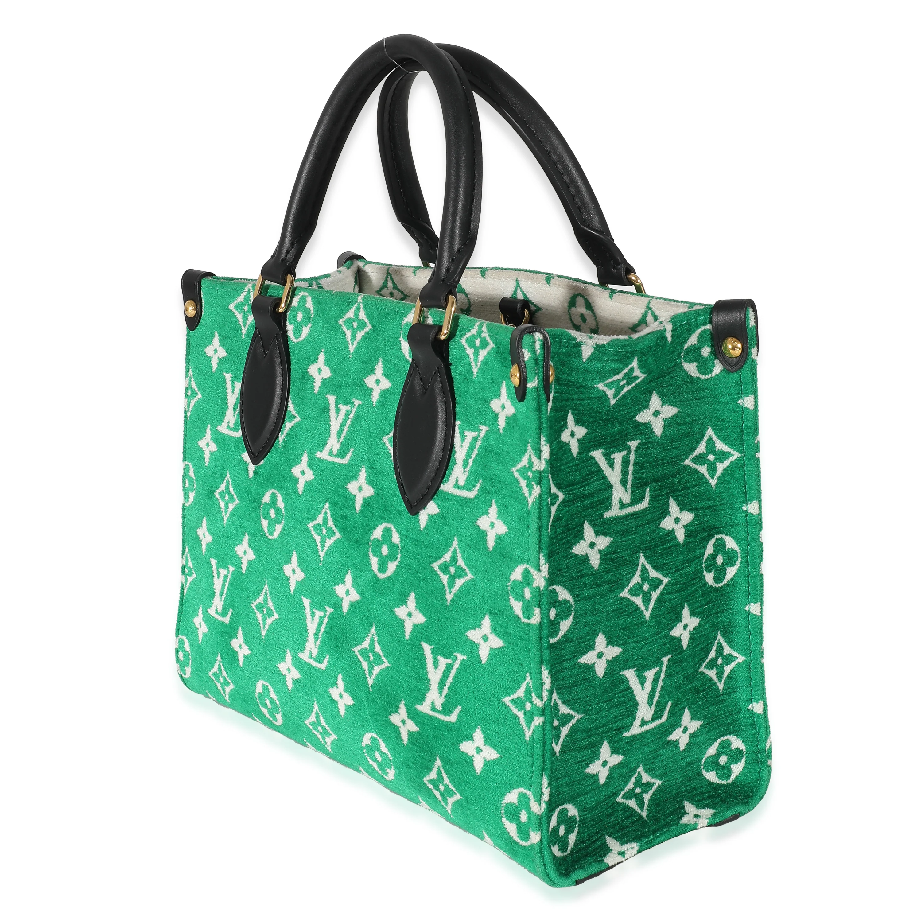 Louis Vuitton Green Jacquard LV Match Monogram Velvet Onthego PM - Image 2