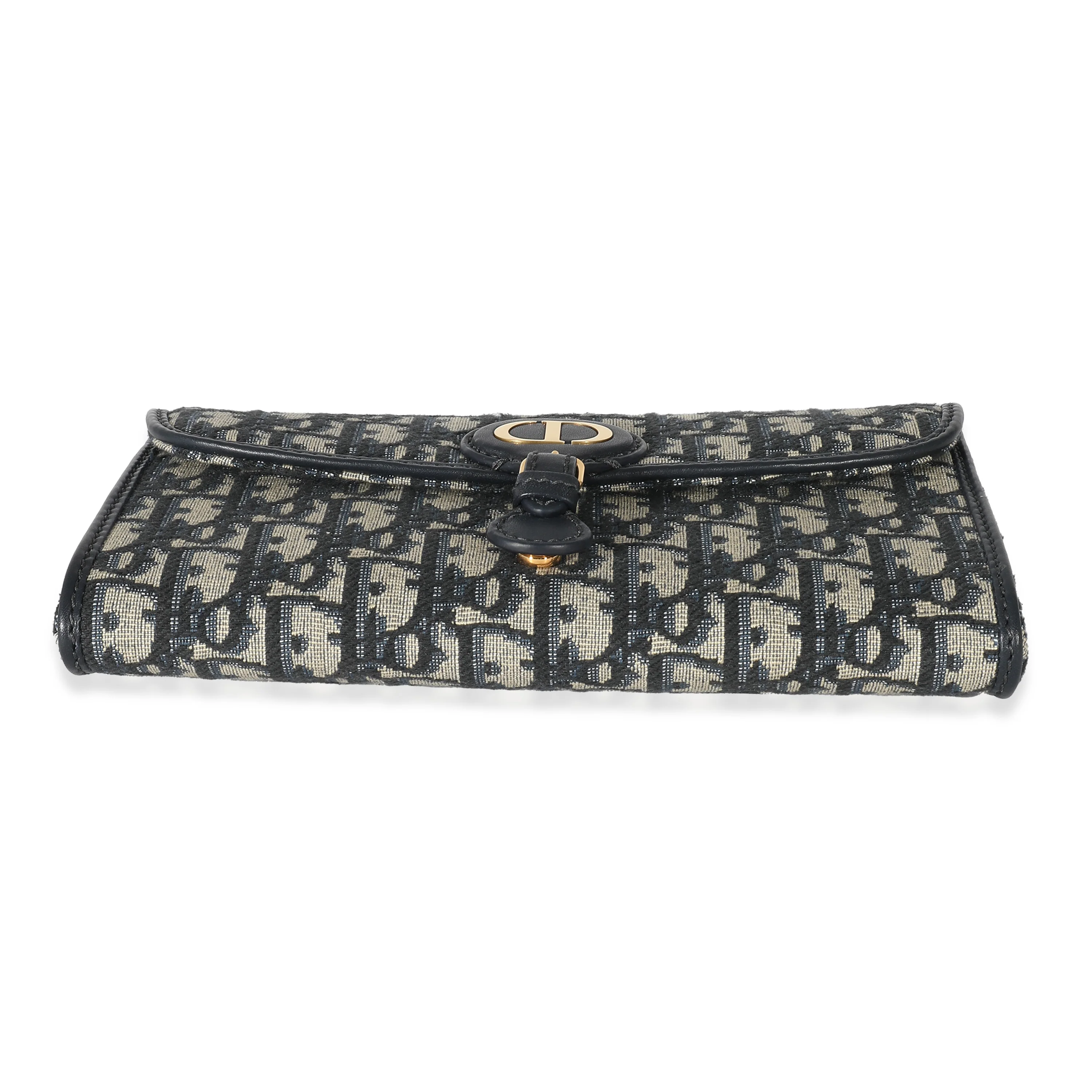 Christian Dior Blue Oblique Jacquard Bobby East West Pouch With Chain - Image 5