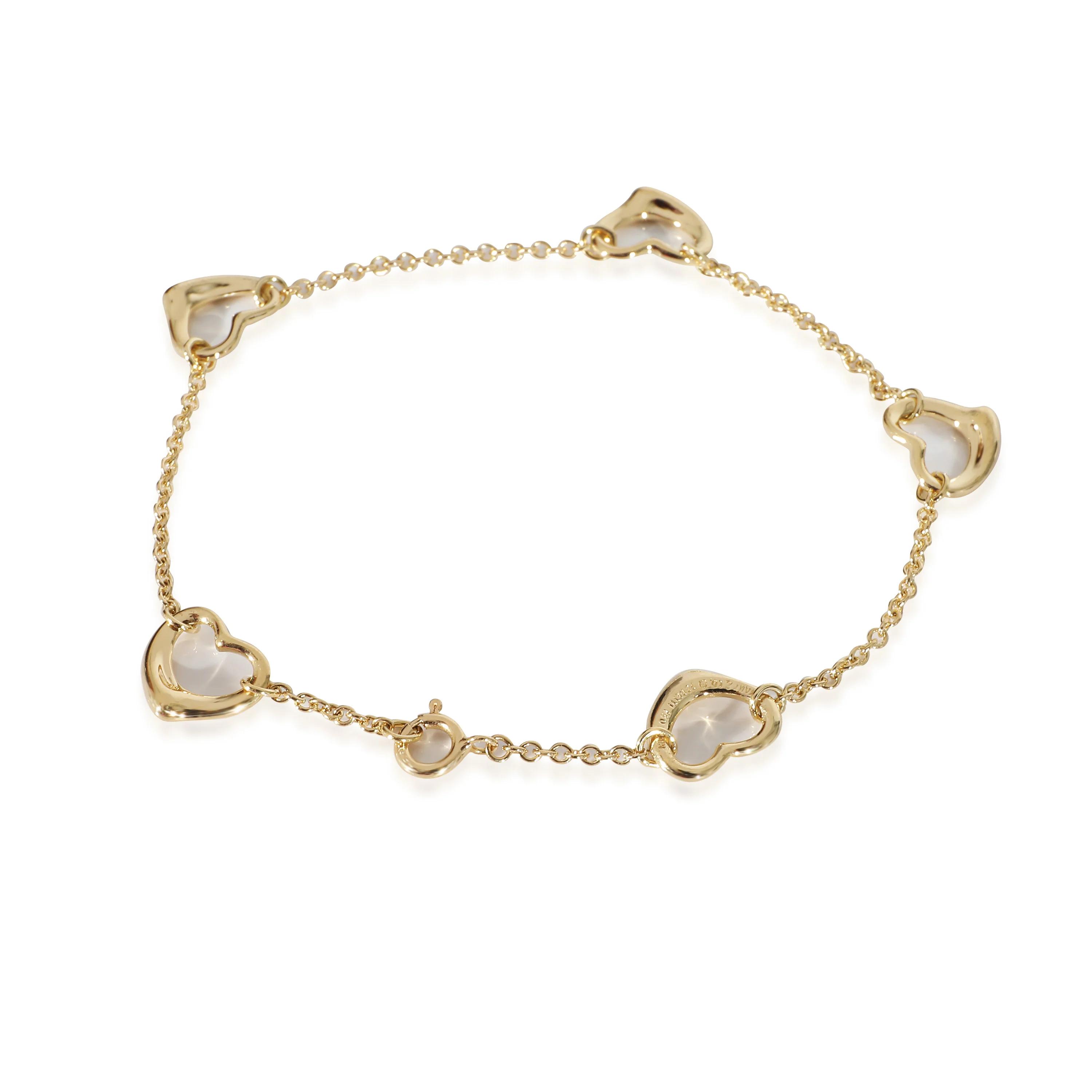 Elsa Peretti Open Heart 5 Station Bracelet in 18K Yellow Gold - Image 3