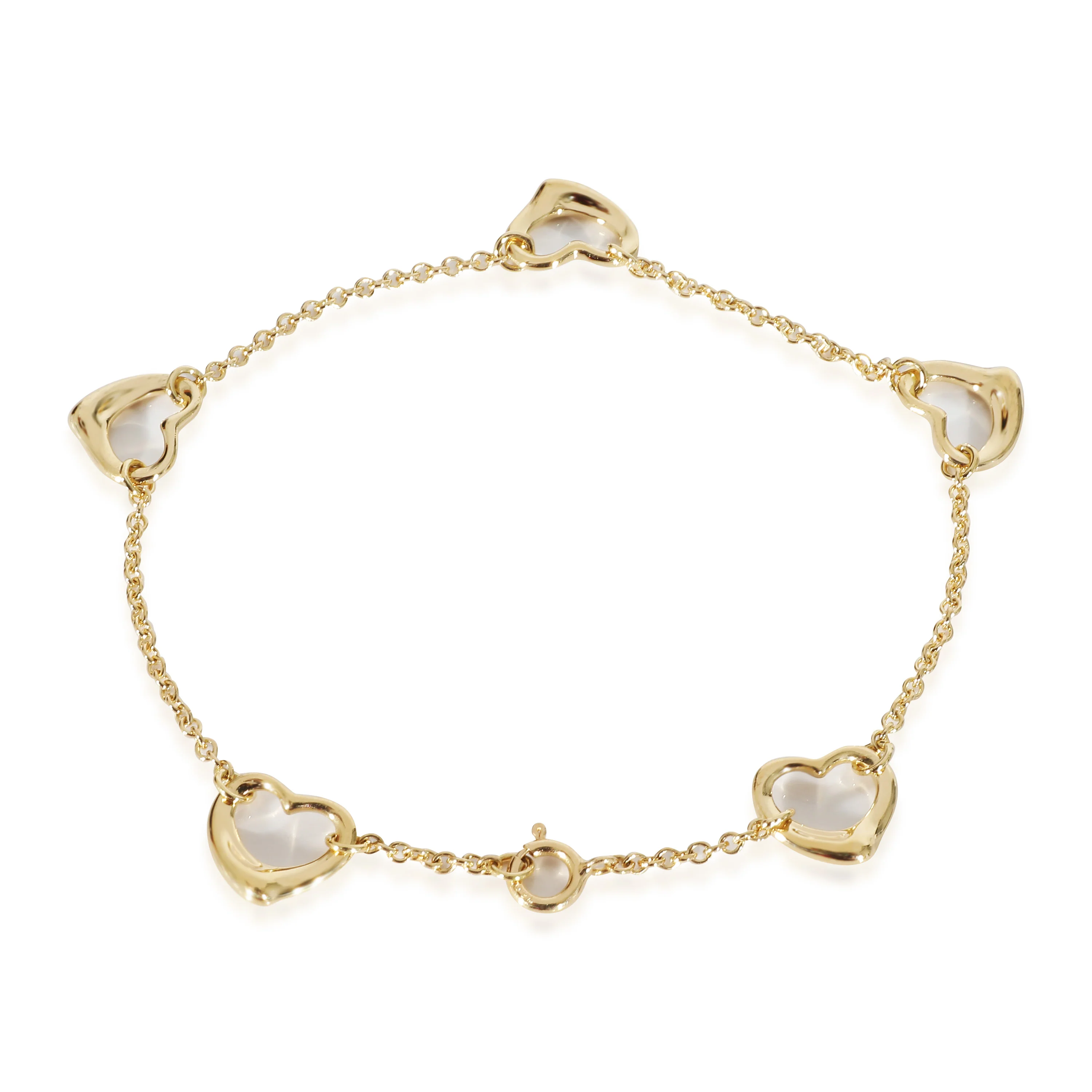 Elsa Peretti Open Heart 5 Station Bracelet in 18K Yellow Gold - Image 4