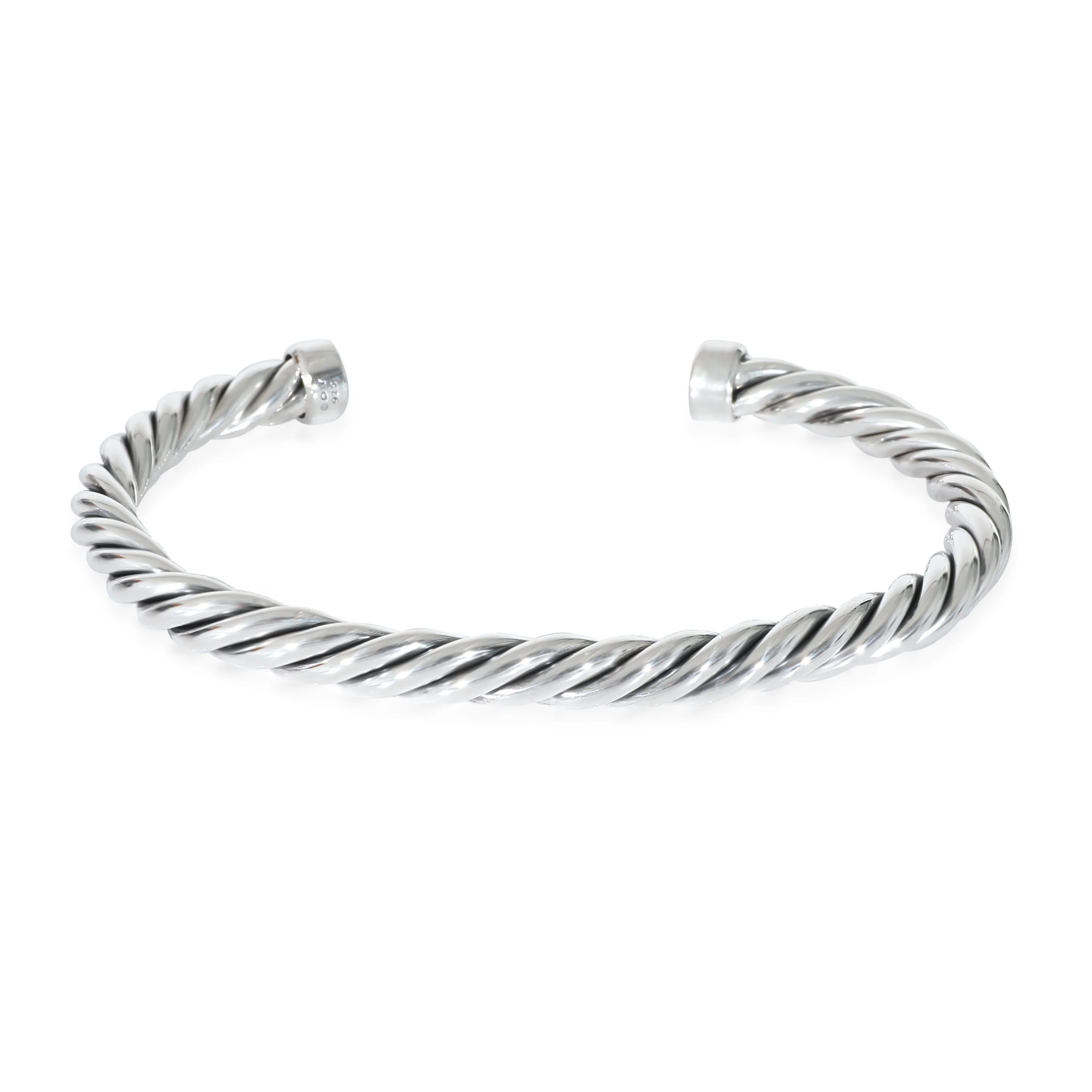 David Yurman Cable Cuff Bracelet With Onyx Ends in Sterling Silver - Image 3