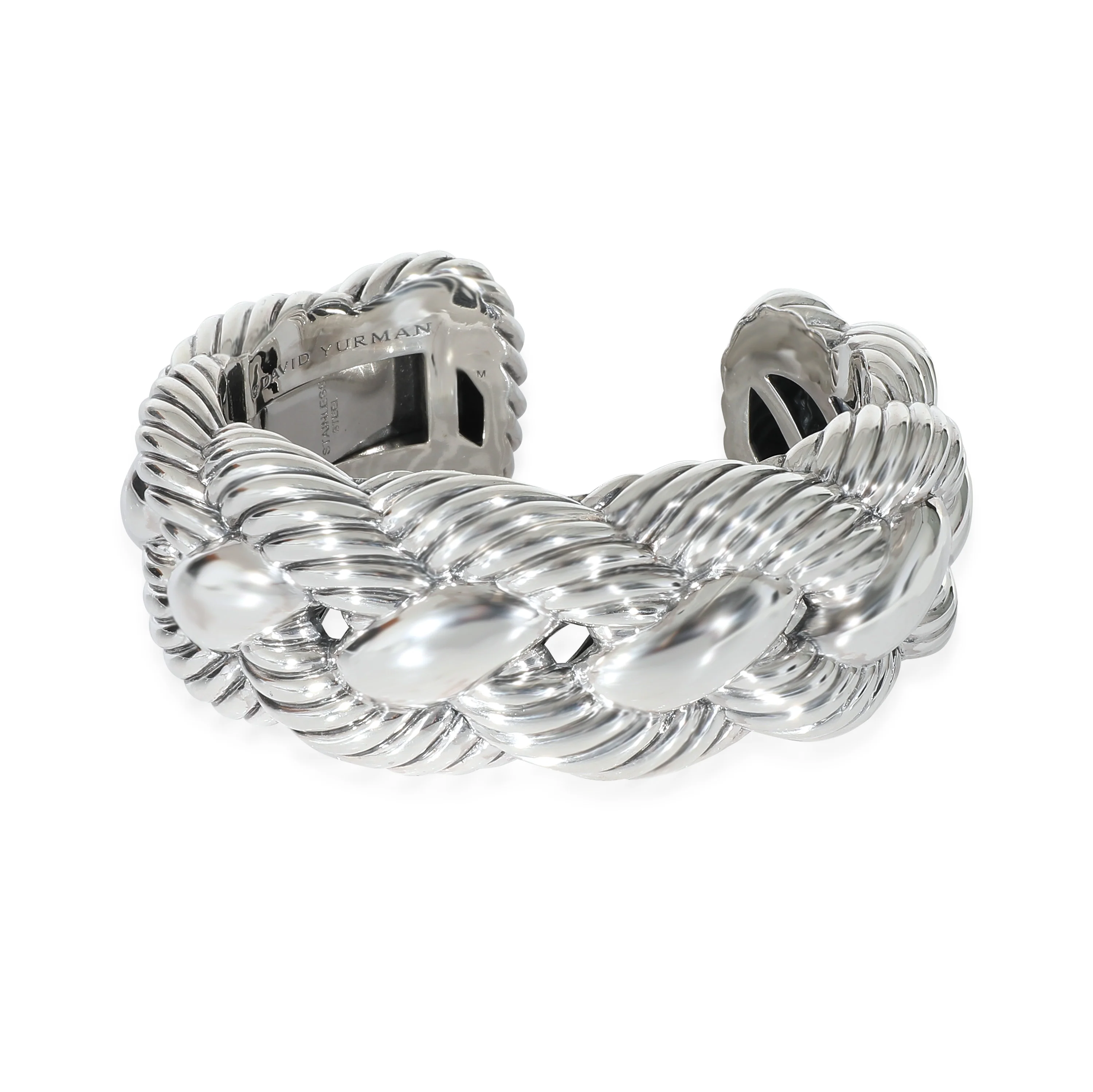 David Yurman Woven Hinged Cable Cuff in Sterling Silver/Stainless Steel