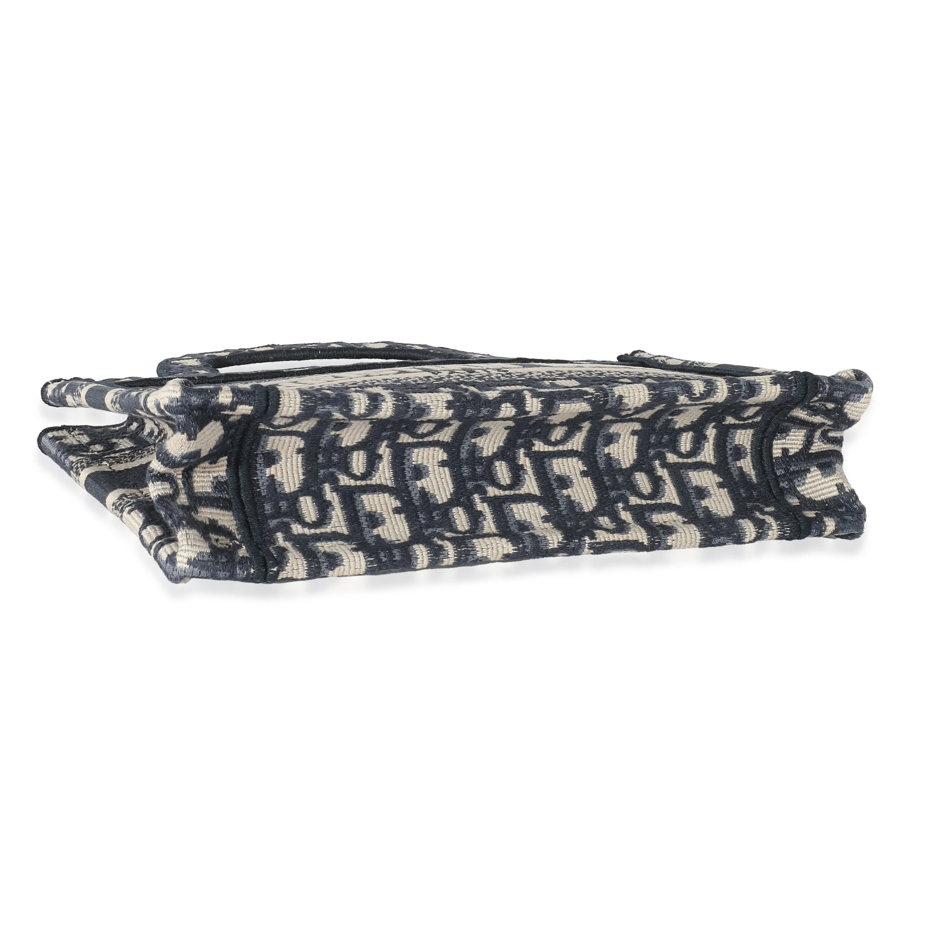 Navy Oblique Canvas Mini Book Tote - Image 4