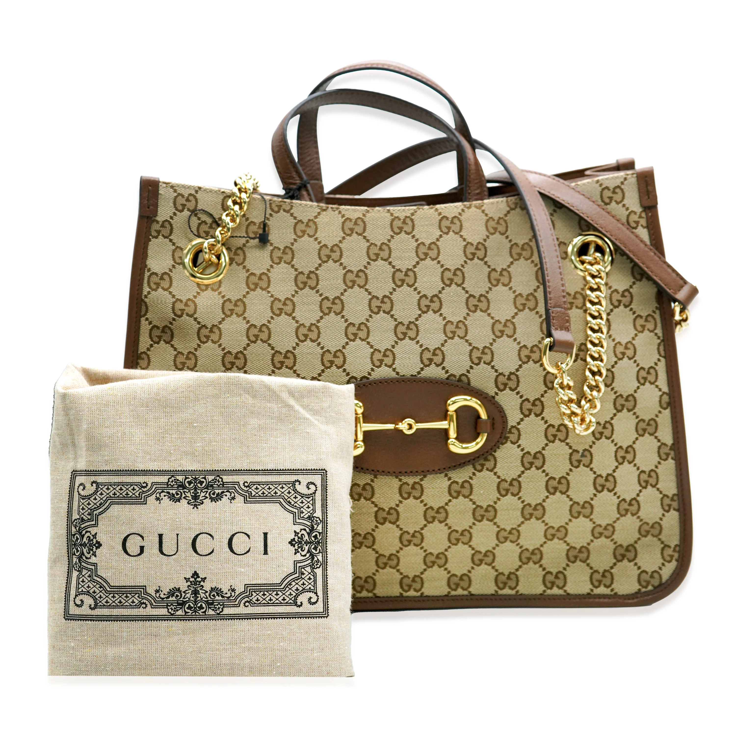 Gucci Beige GG Canvas Medium Horsebit 1955 Tote - Image 10