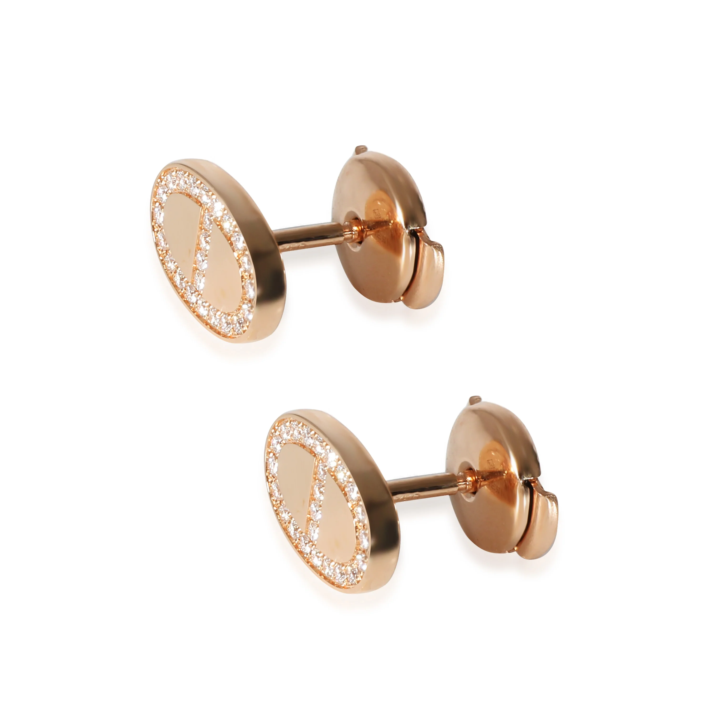 Chaine d'Ancre Contour Earrings in 18k Rose Gold 0.18 CTW - Image 2