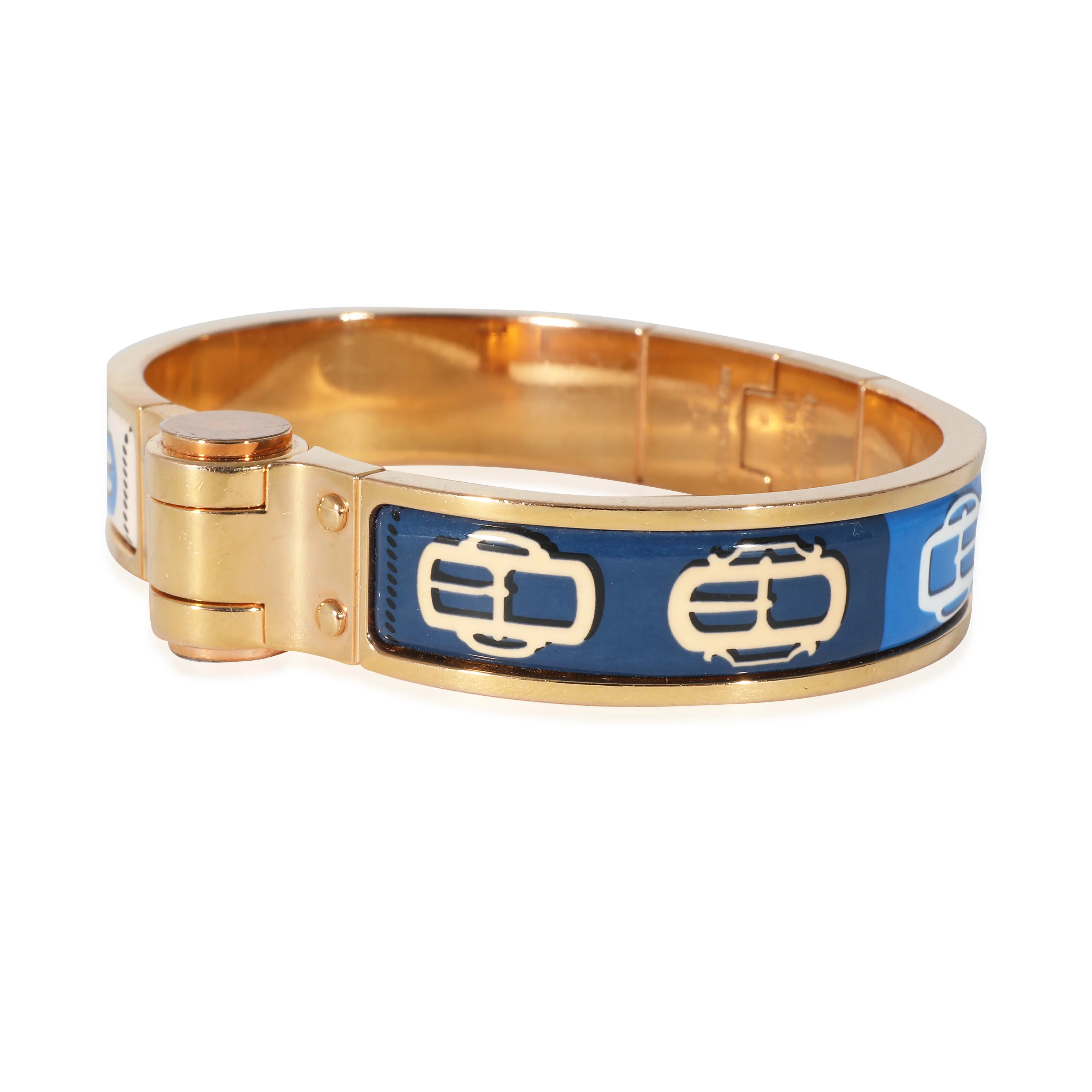 Gold Plated Hermès Charnières Narrow Hinged Bracelet, Boucleries Design - Image 2