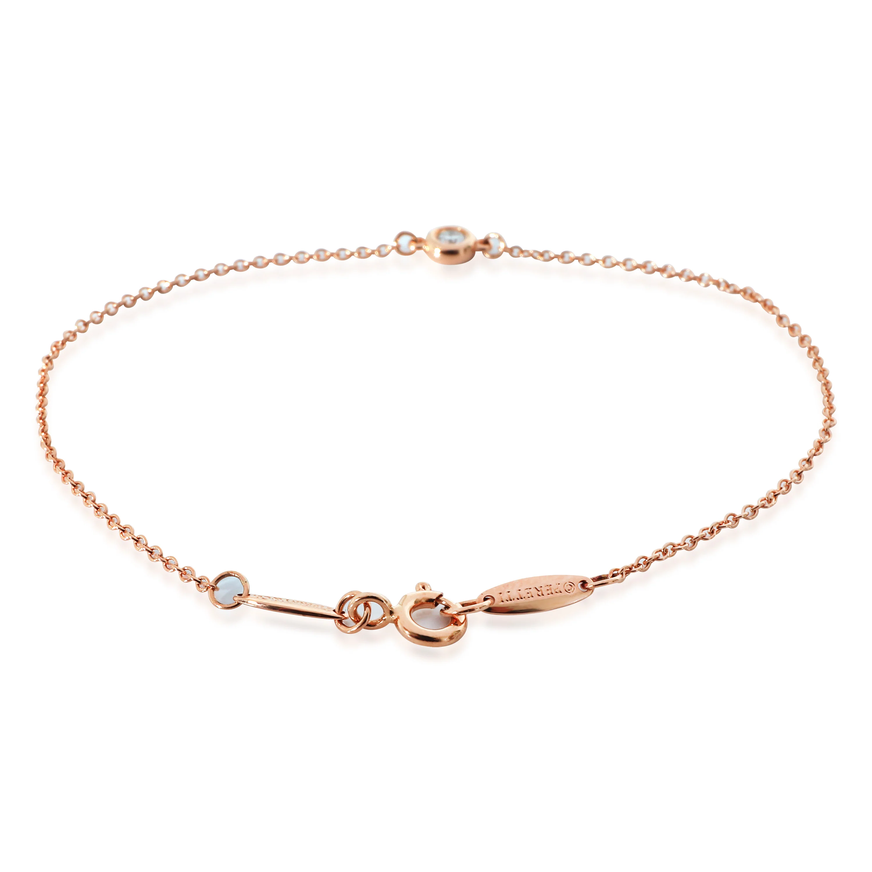Tiffany & Co. Elsa Peretti Diamond By The Yard Bracelet in 18K Rose Gold 0.07Ct - Image 3