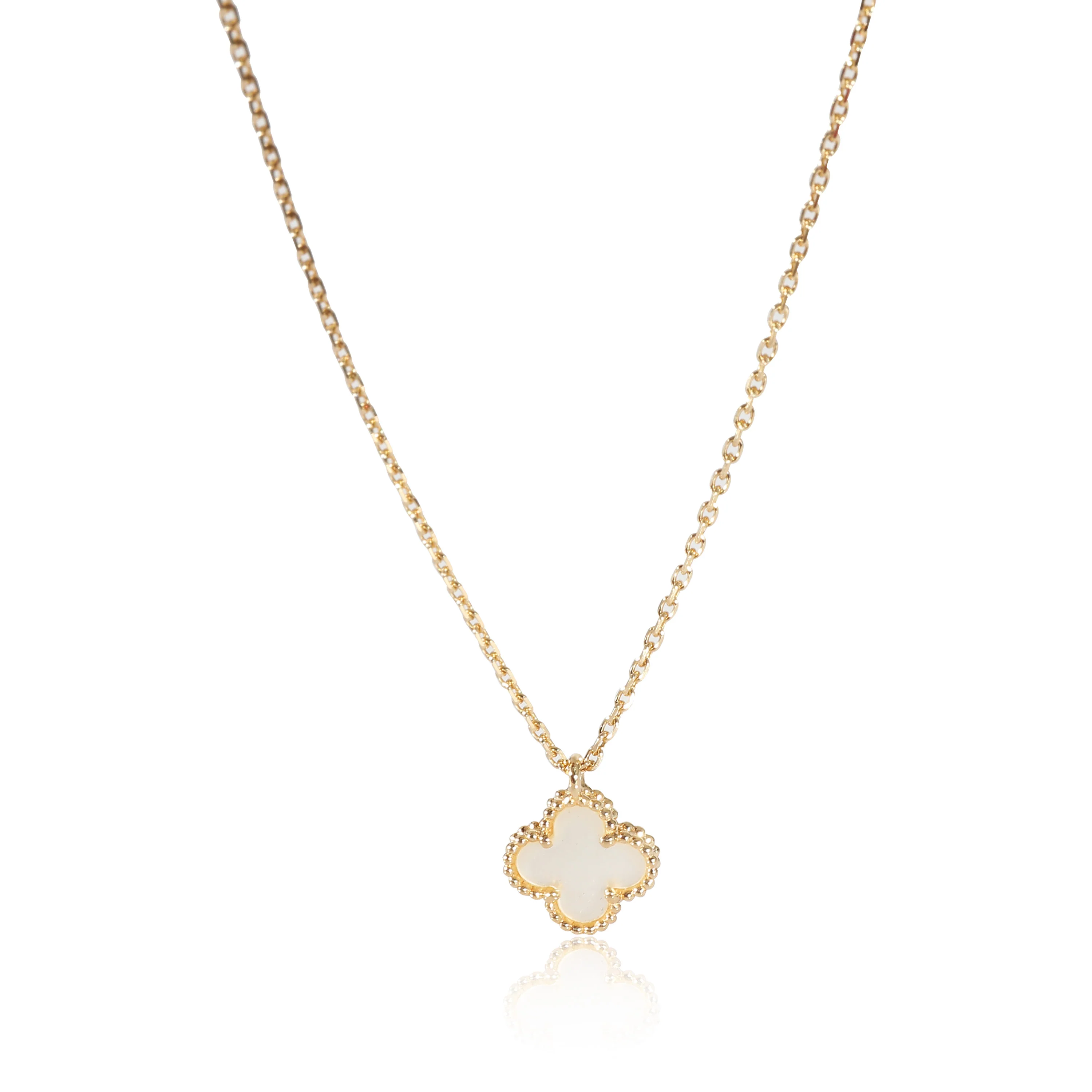 Van Cleef & Arpels Alhambra Mother Of Pearl Pendant in 18K Yellow Gold