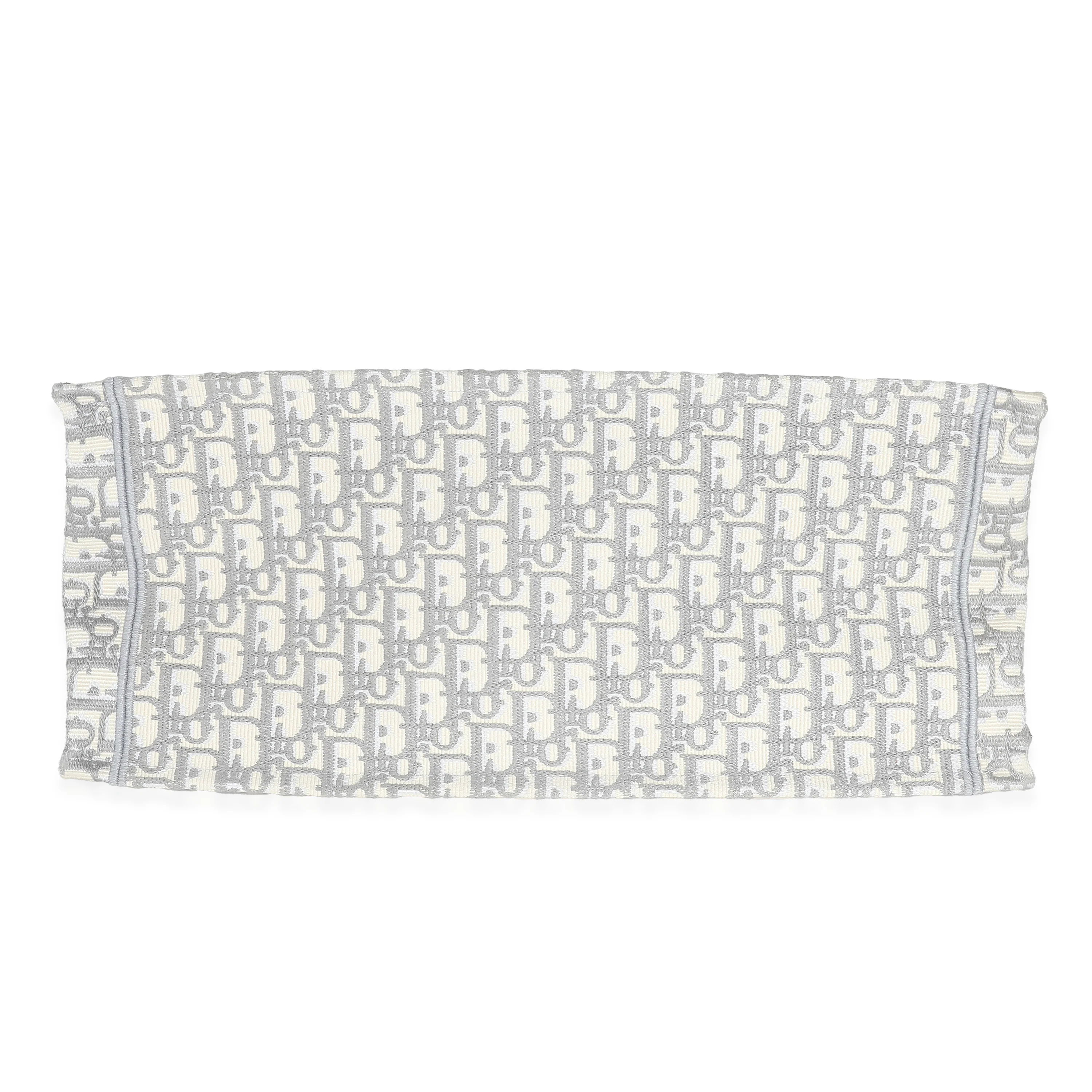 Ecru Gray Dior Oblique Embroidery Large Dior Book Tote - Image 7