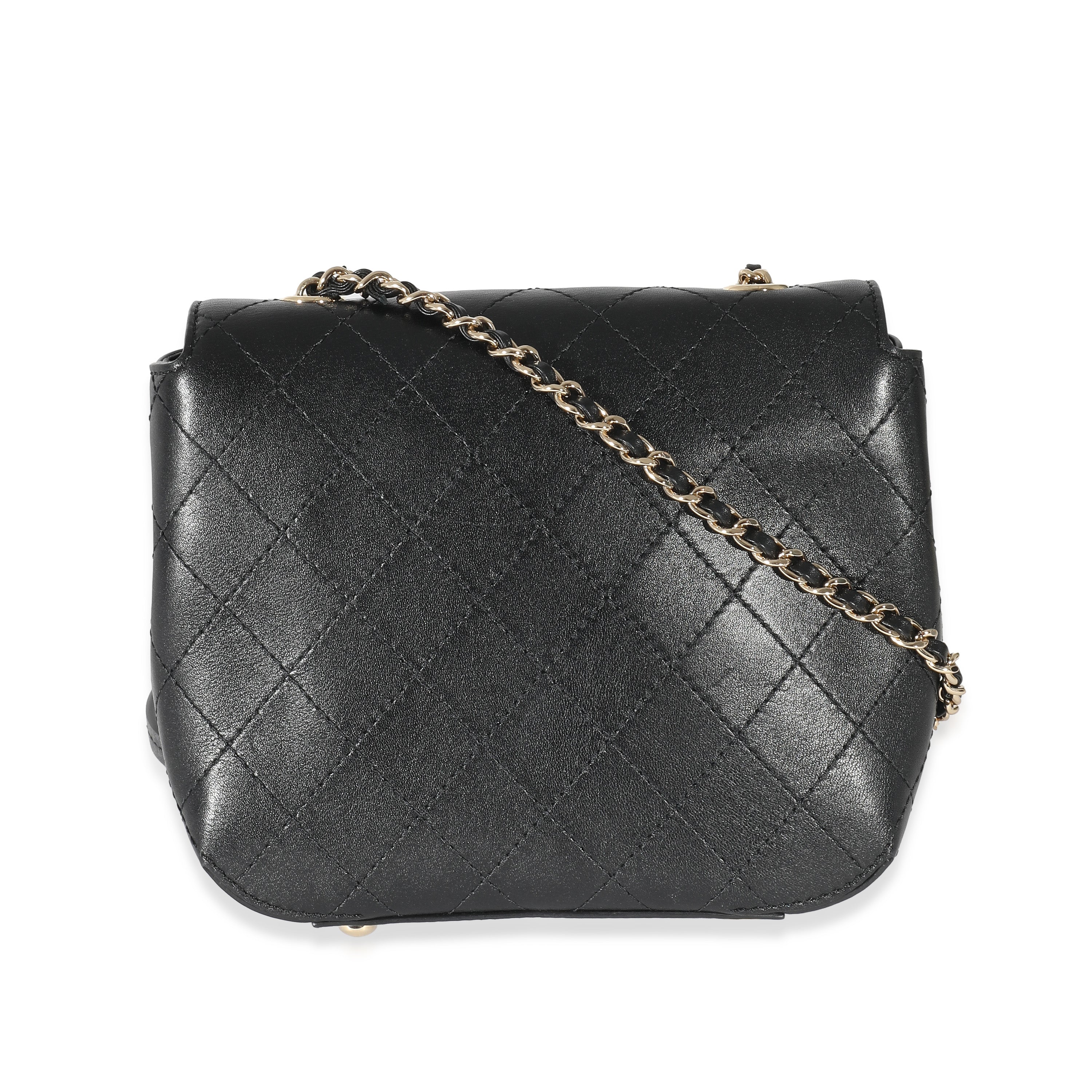 Chanel Black Quilted Calfskin Small Covered CC Flap Bag - Image 3