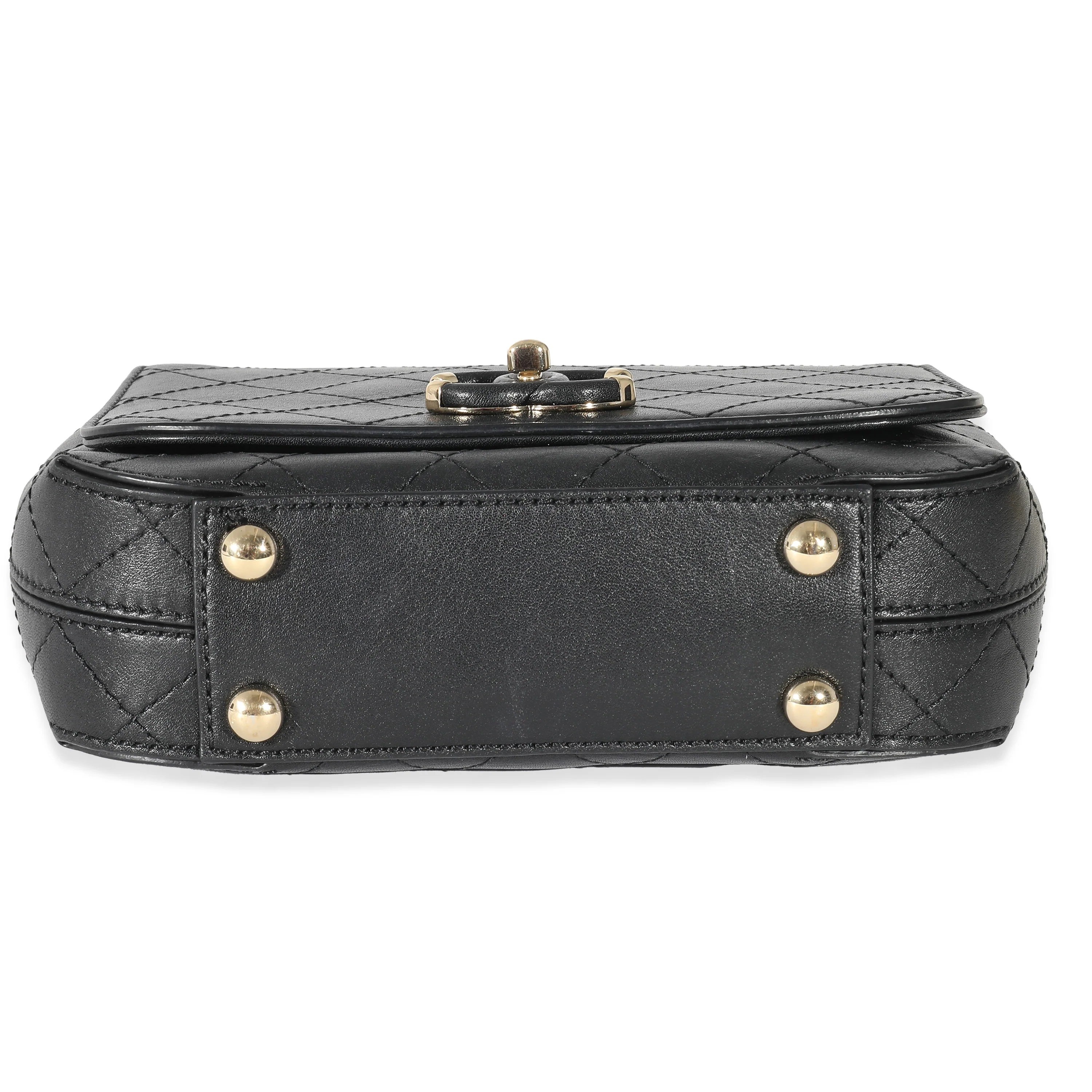 Chanel Black Quilted Calfskin Small Covered CC Flap Bag - Image 4
