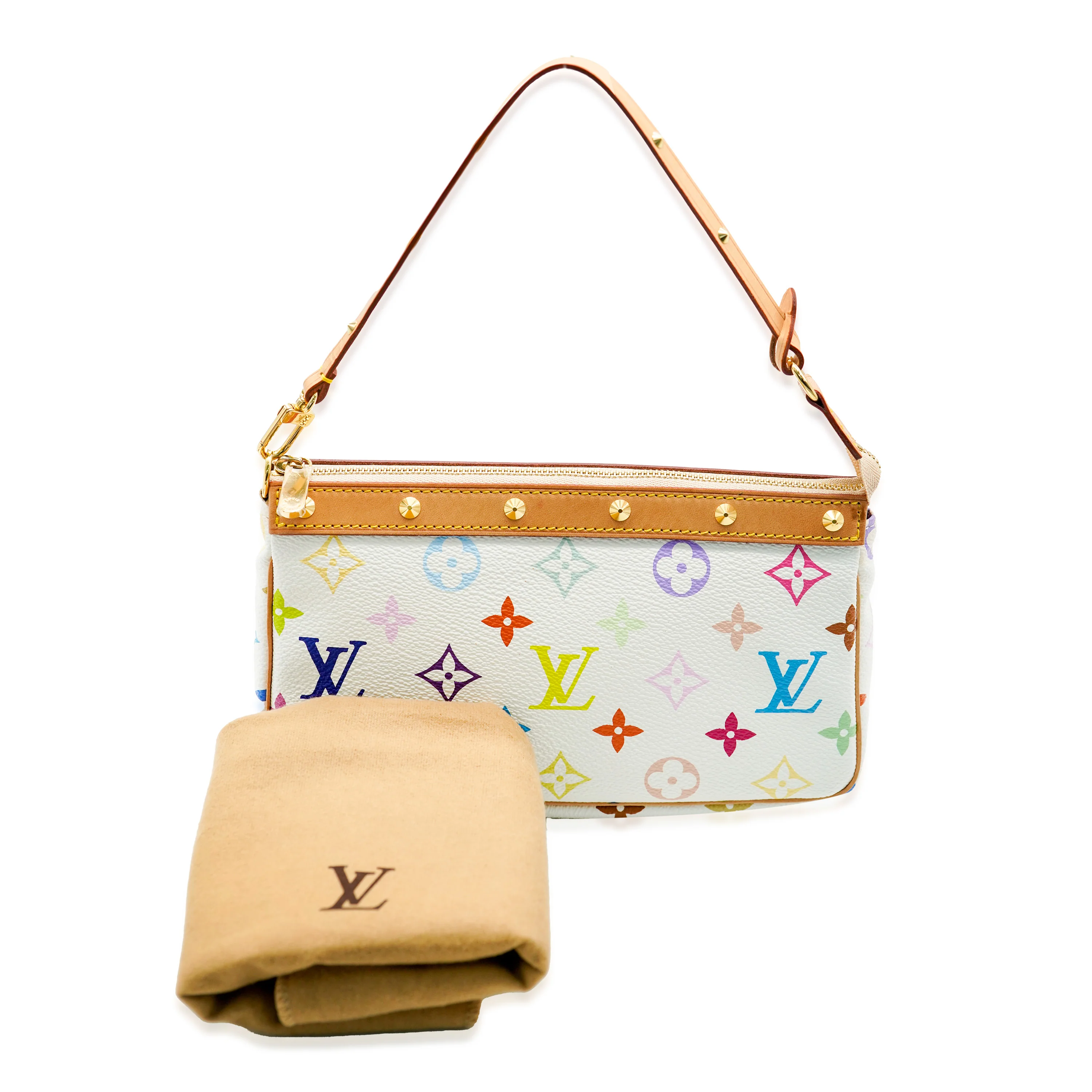 Louis Vuitton White Monogram Multicolore Canvas Pochette Accessoires - Image 8
