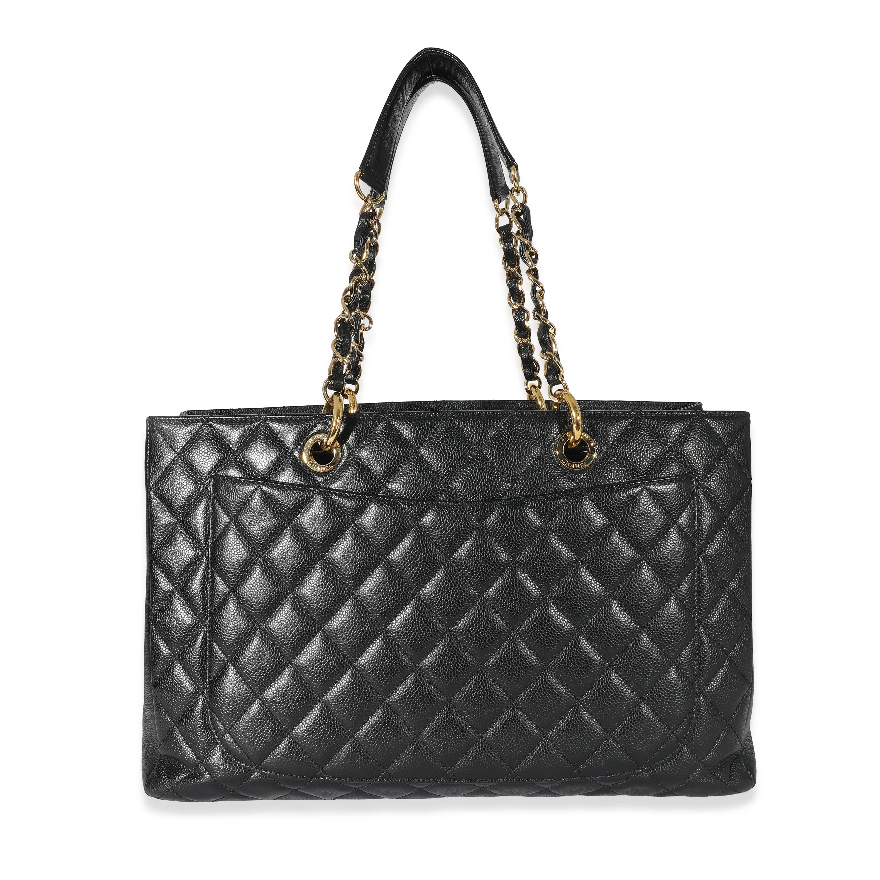 Chanel Black Quilted Caviar XL Grand Shopping Tote - Image 5