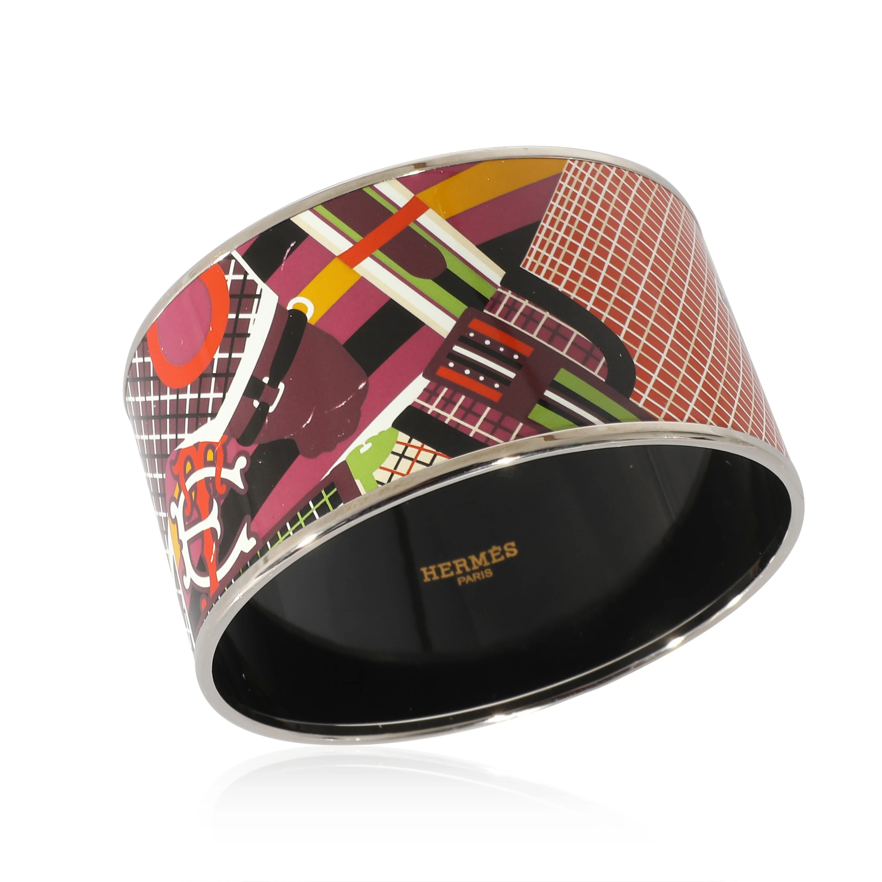 Pour Sortier Enamel Palladium Extra Wide Bangle 62 - Image 2