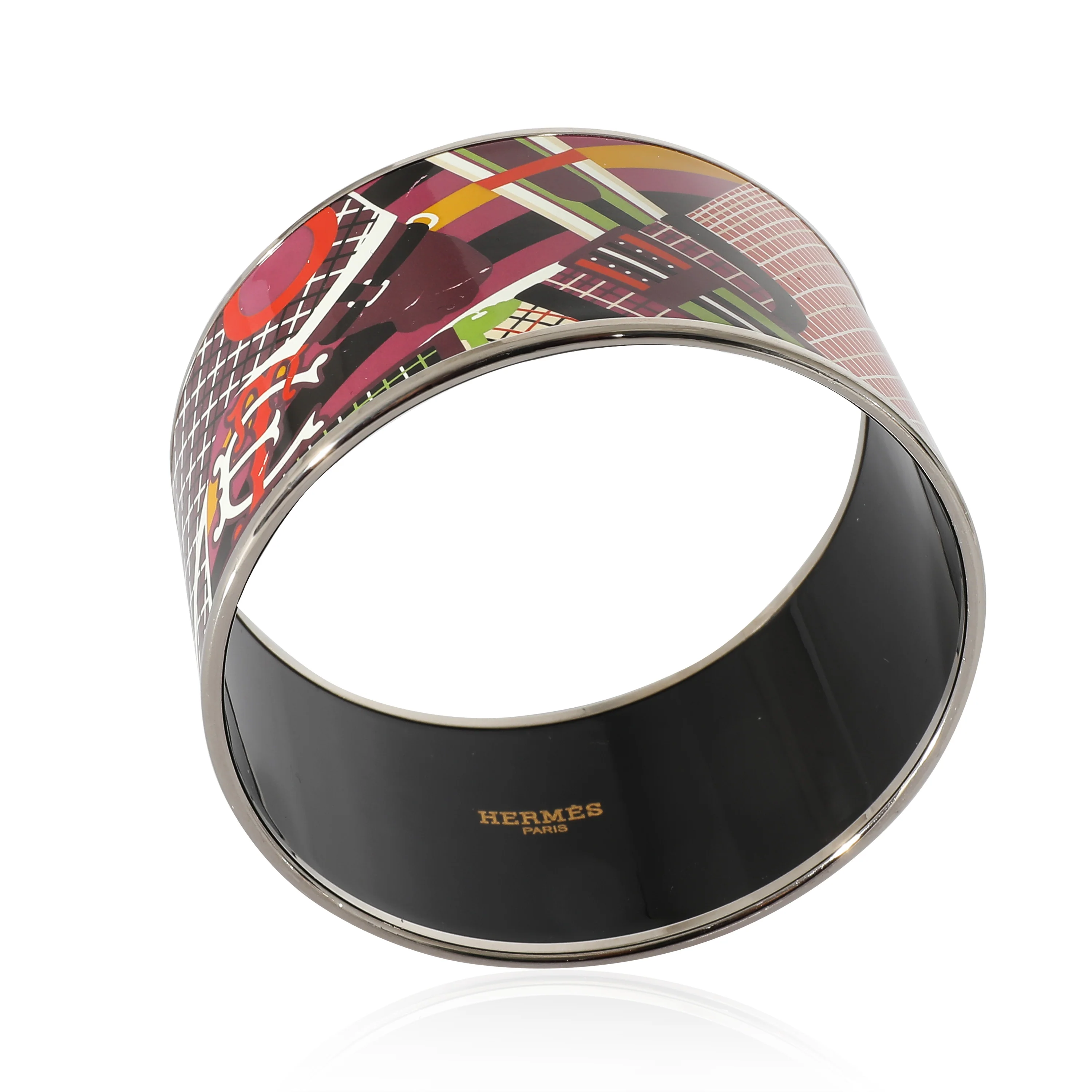 Pour Sortier Enamel Palladium Extra Wide Bangle 62 - Image 4
