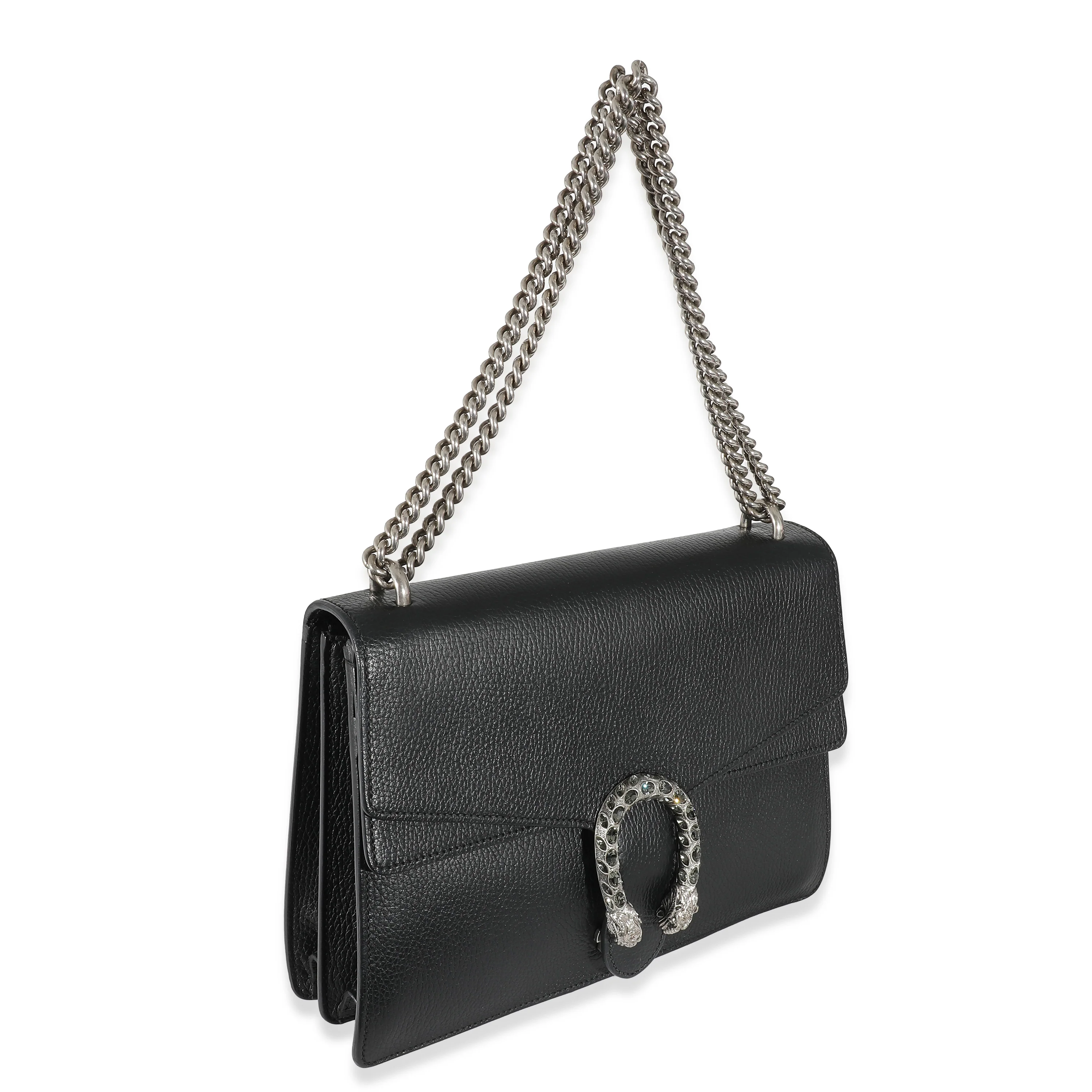 Gucci Black Pebbled Leather Medium Dionysus - Image 3