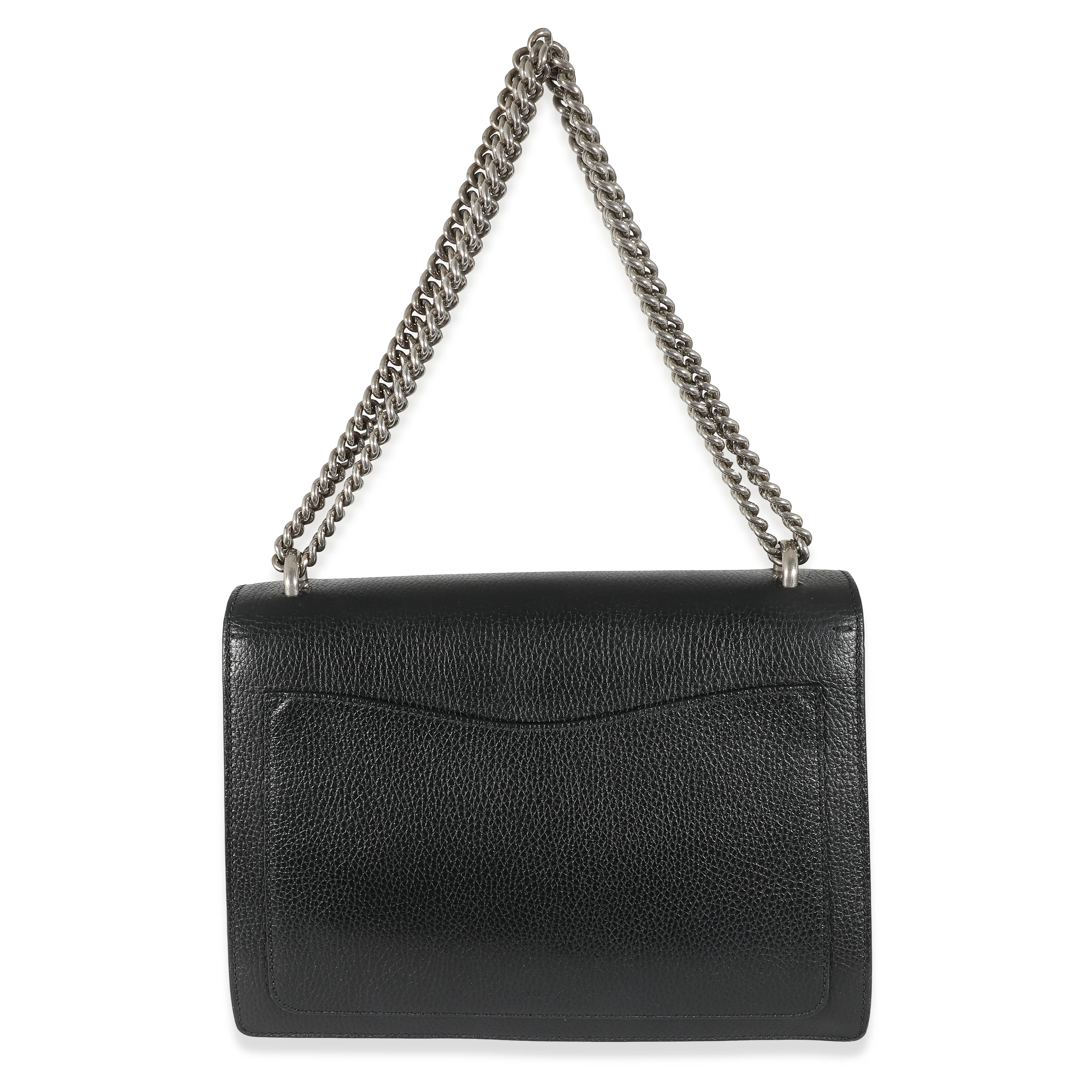 Gucci Black Pebbled Leather Medium Dionysus - Image 5