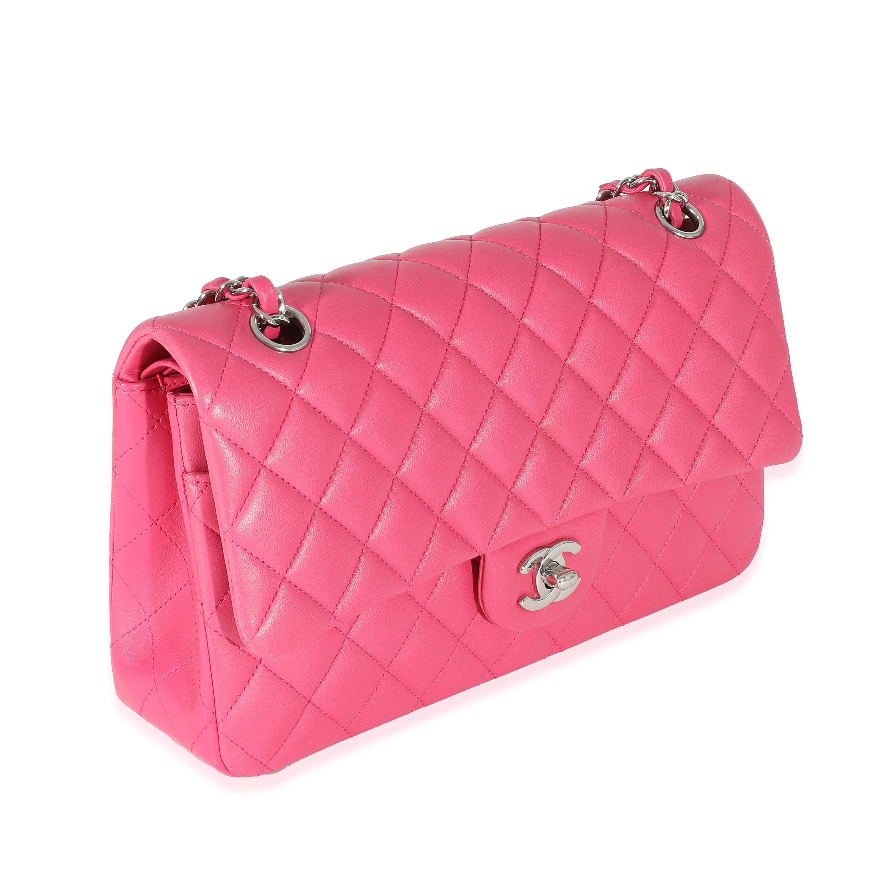 Pink Quilted Lambskin Medium Classic Double Flap Bag - Image 3