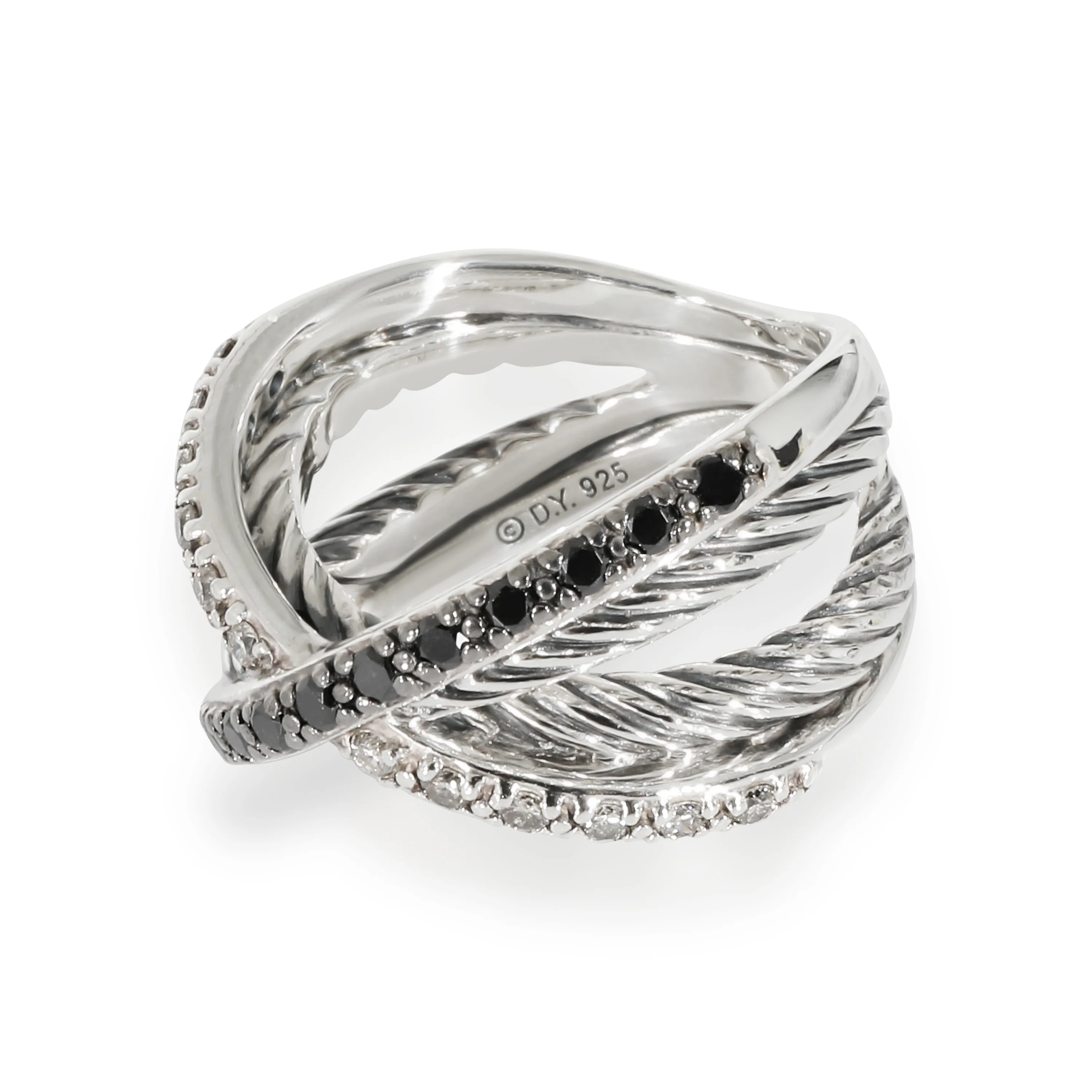 David Yurman Cable X Crossover Diamond Ring in Sterling Silver 0.4 CTW - Image 2