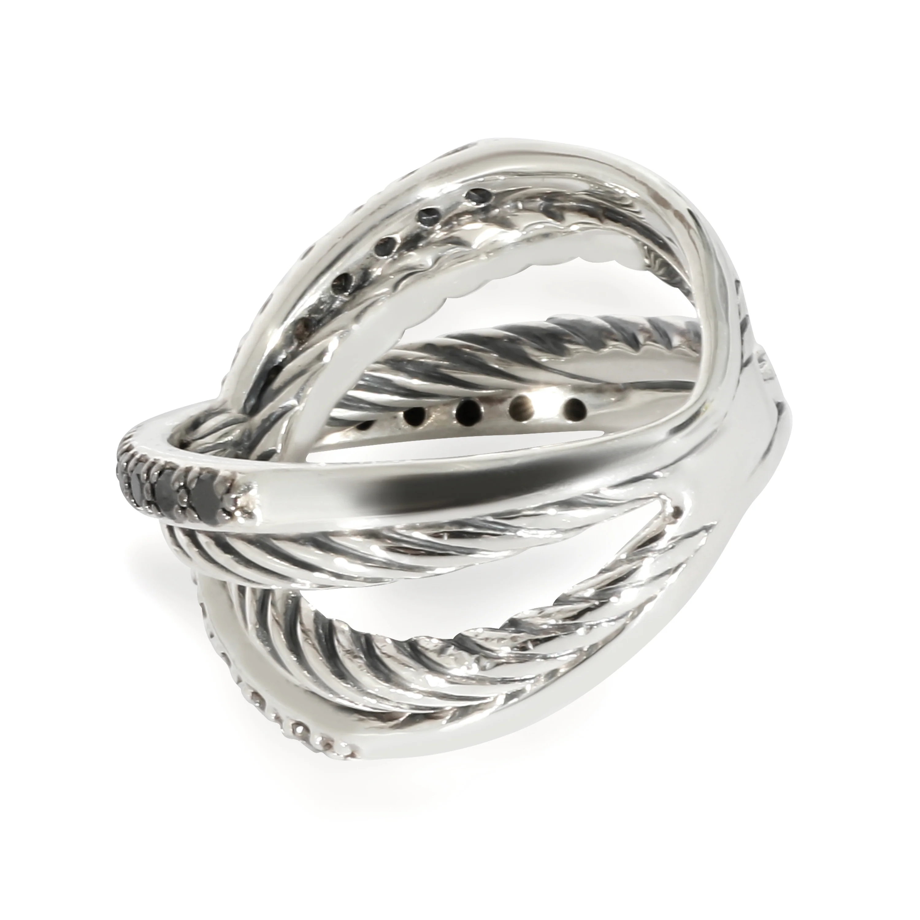 David Yurman Cable X Crossover Diamond Ring in Sterling Silver 0.4 CTW - Image 3