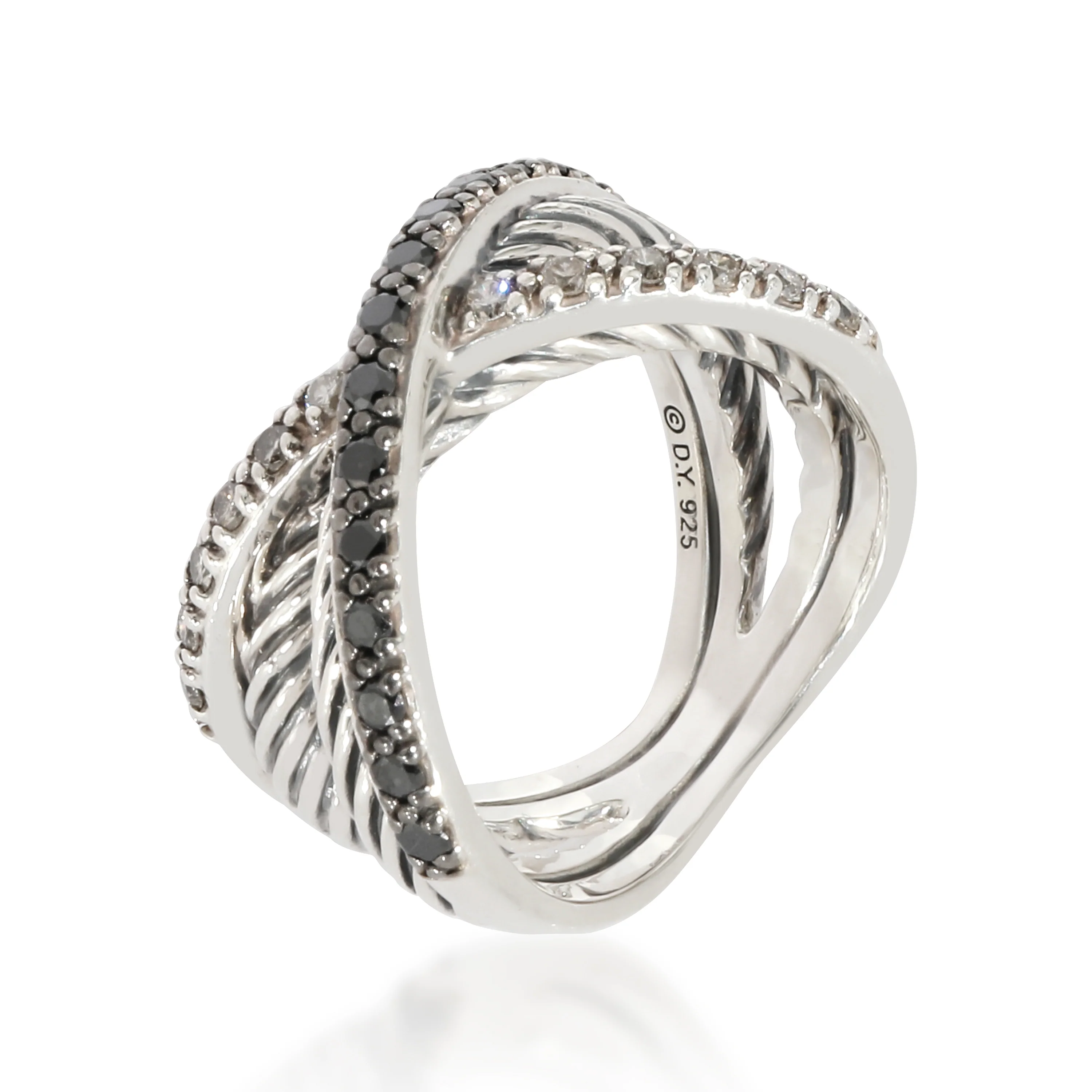 David Yurman Cable X Crossover Diamond Ring in Sterling Silver 0.4 CTW - Image 4