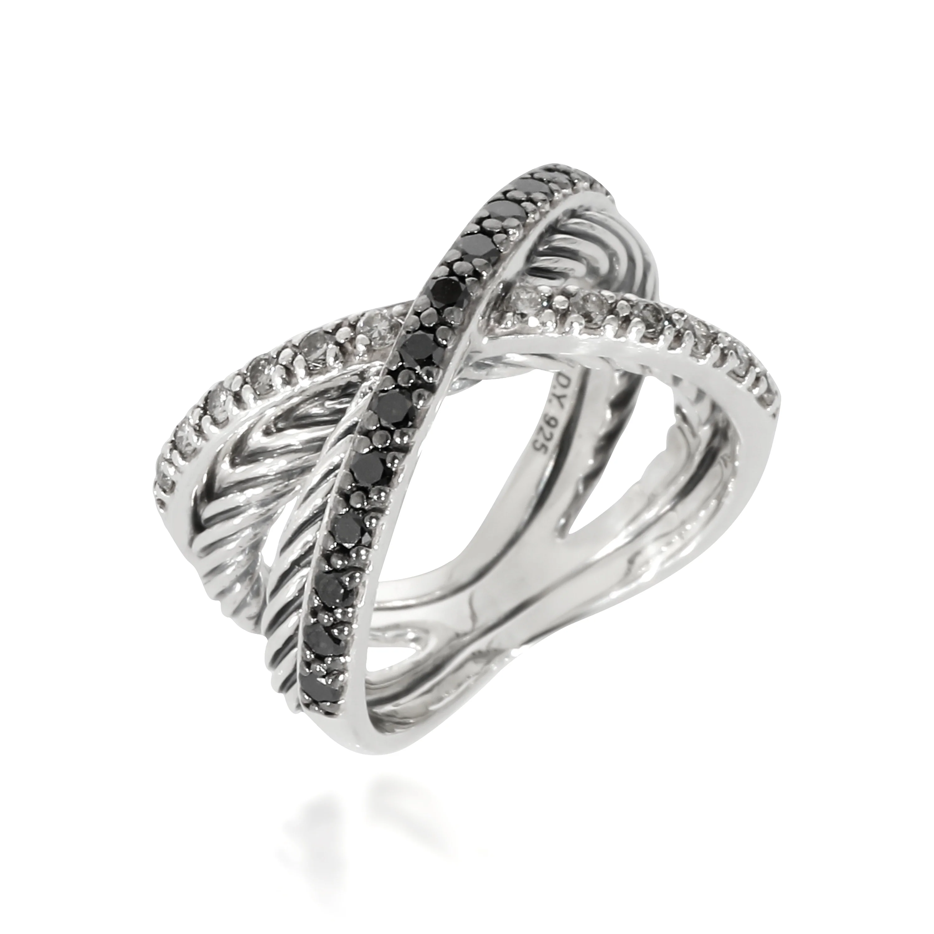 David Yurman Cable X Crossover Diamond Ring in Sterling Silver 0.4 CTW - Image 5