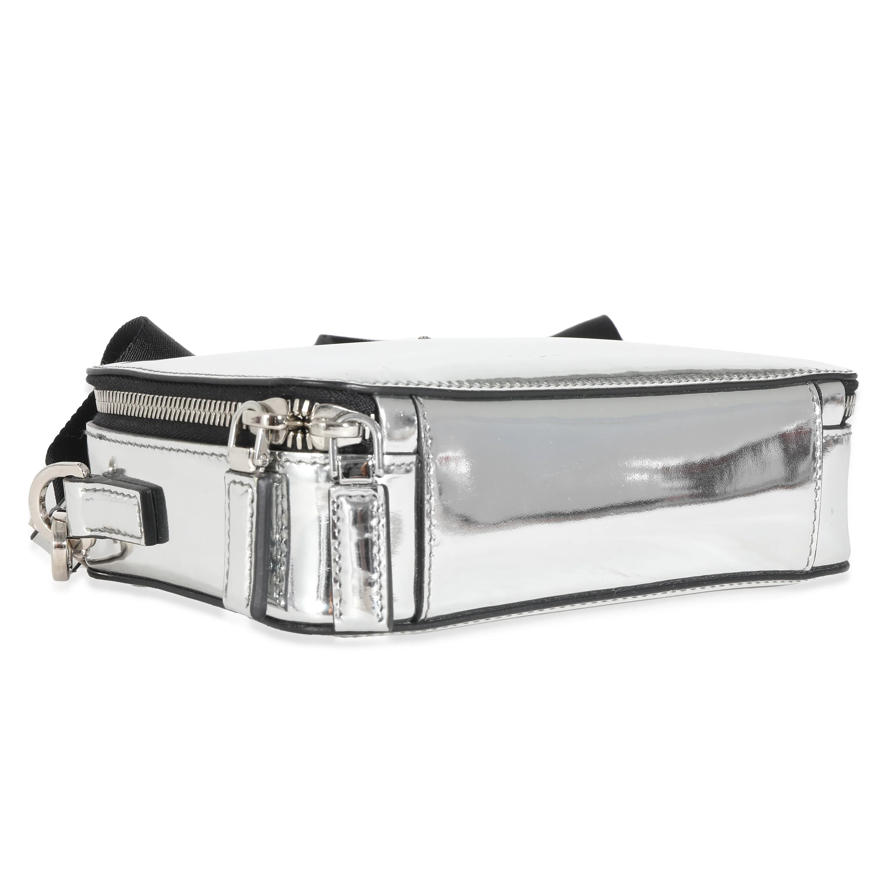 Metallic Silver Spazzolato Brique Crossbody - Image 4