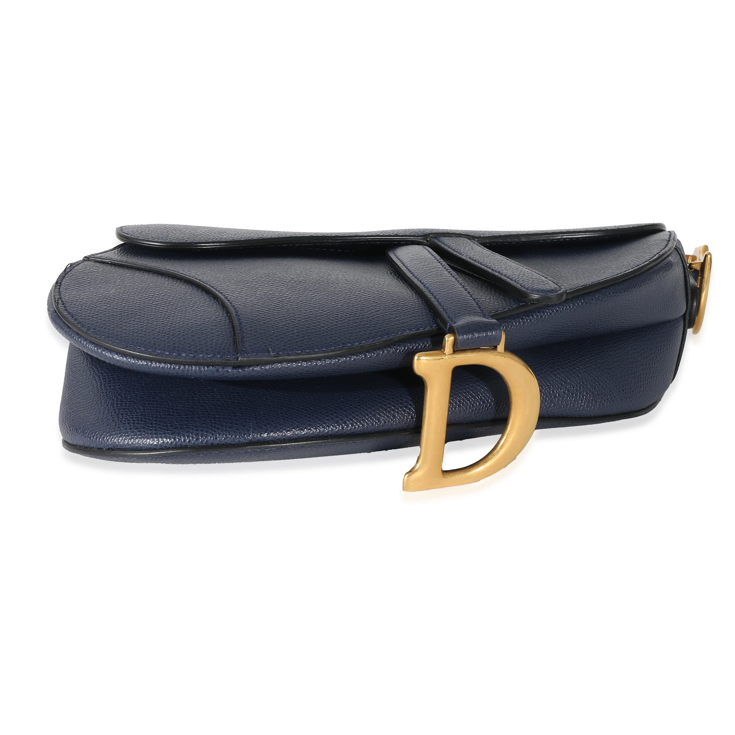 Christian Dior Navy Grained Calfskin Saddle Bag - Image 6