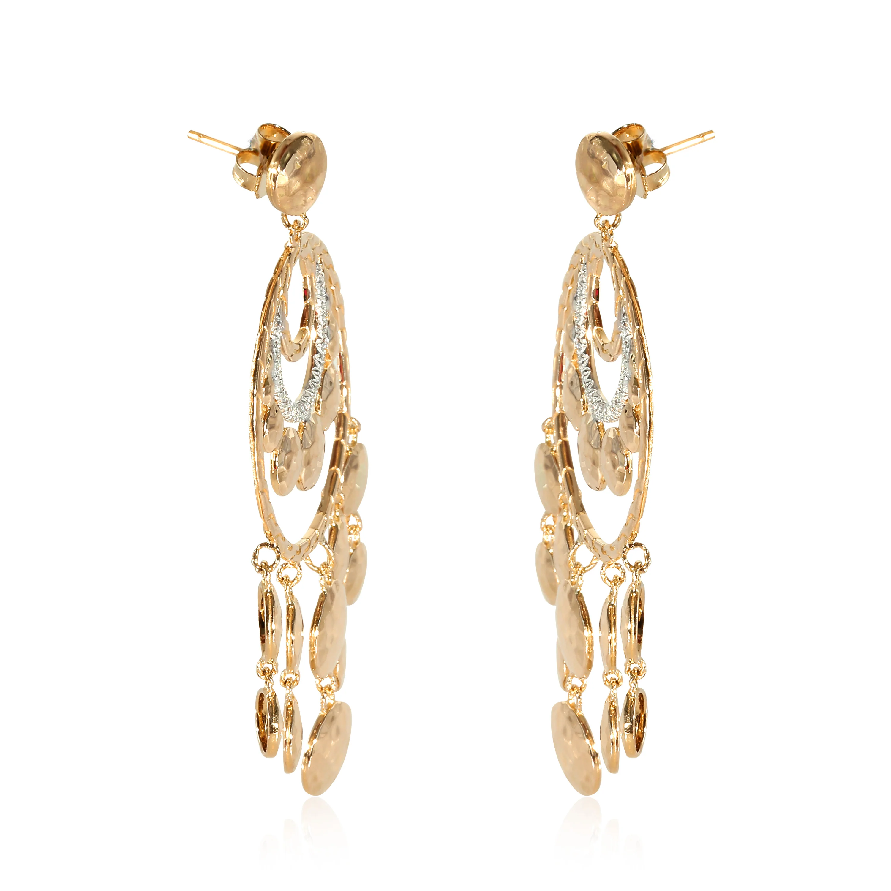 John Hardy Palu Chandelier Diamond Earrings in 18K Yellow Gold 0.25 CTW - Image 2