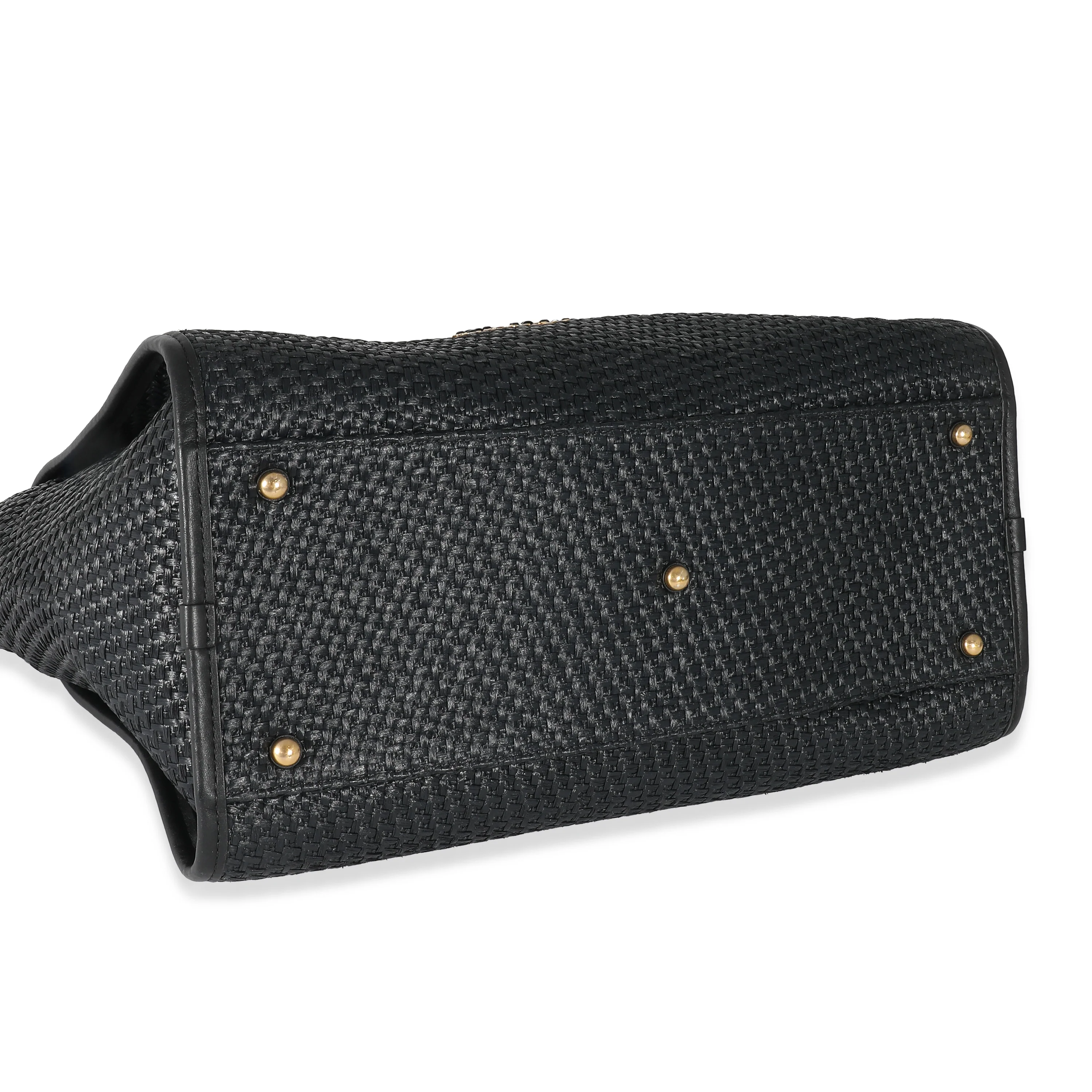 Chanel Black Straw Raffia Medium Deauville Tote - Image 4