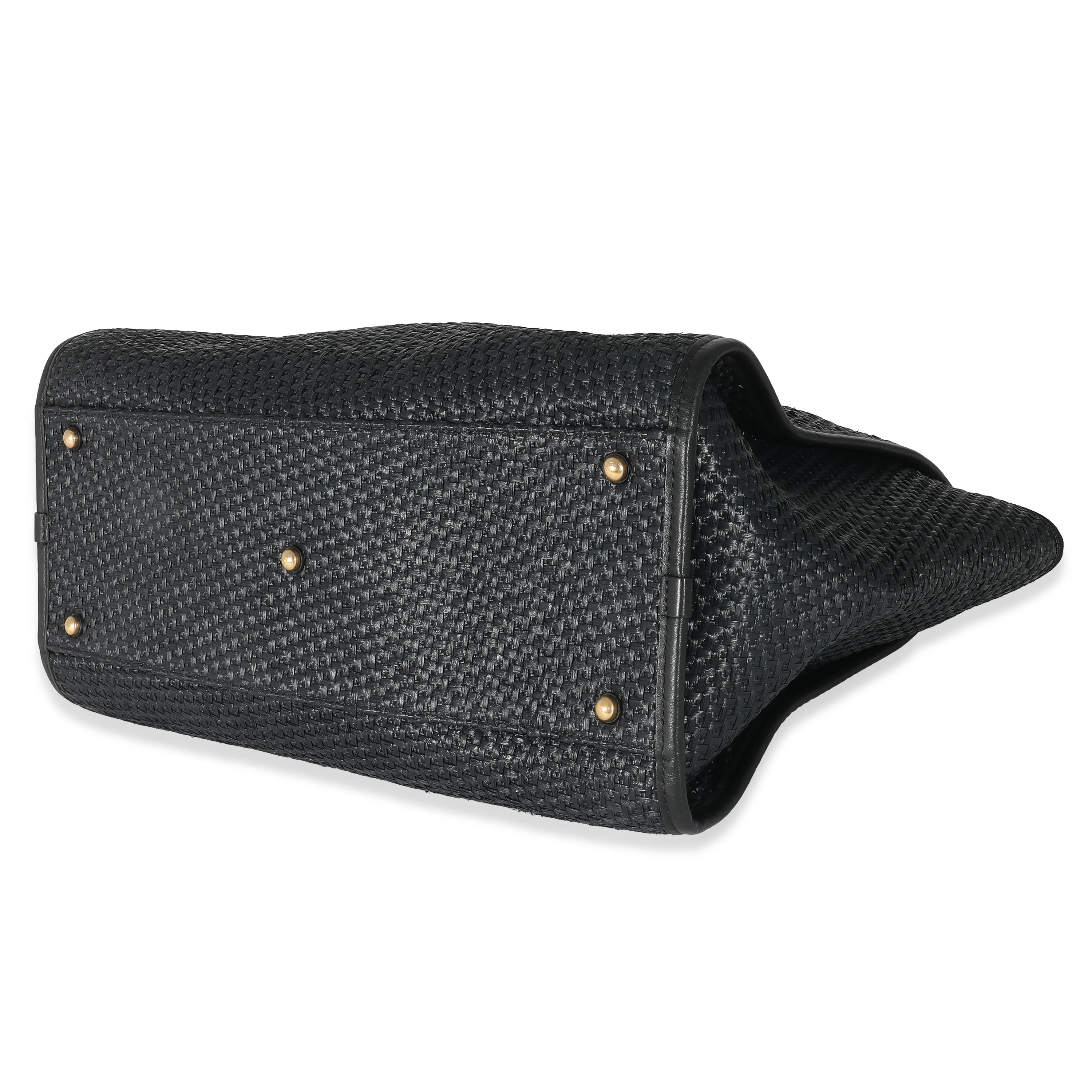 Chanel Black Straw Raffia Medium Deauville Tote - Image 5